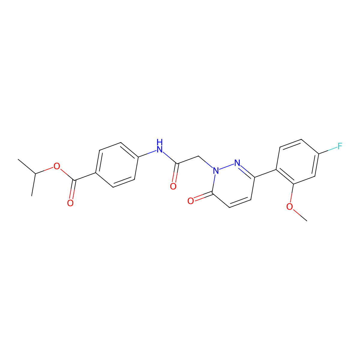 propan-2-yl 4-({[3-(4-fluoro-2-methoxyphenyl)-6-oxopyridazin-1(6H)-yl]acetyl}amino)benzoate molecular structure, CAS 1246048-09-8