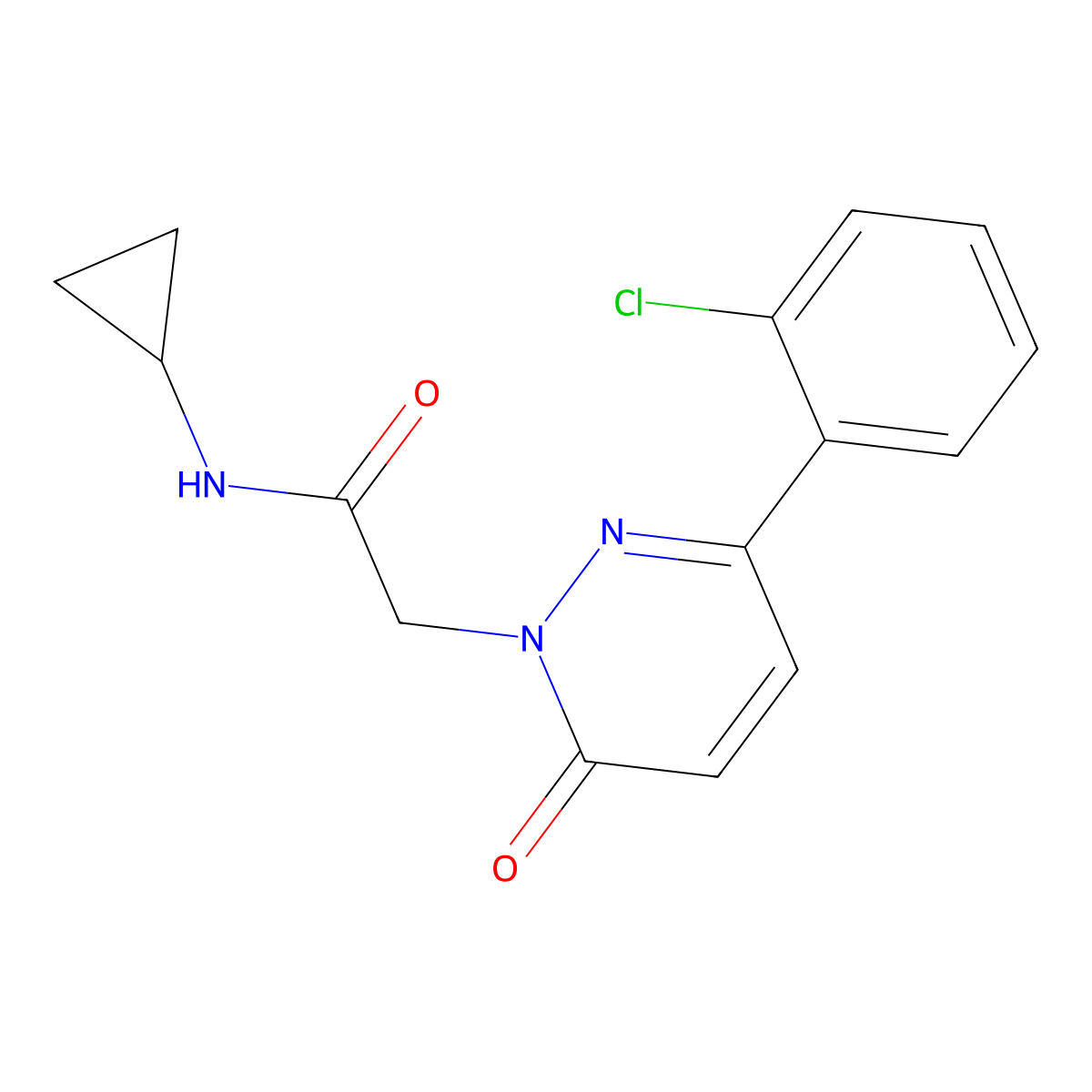 2-[3-(2-chlorophenyl)-6-oxopyridazin-1(6H)-yl]-N-cyclopropylacetamide molecular structure, CAS 1246048-30-5