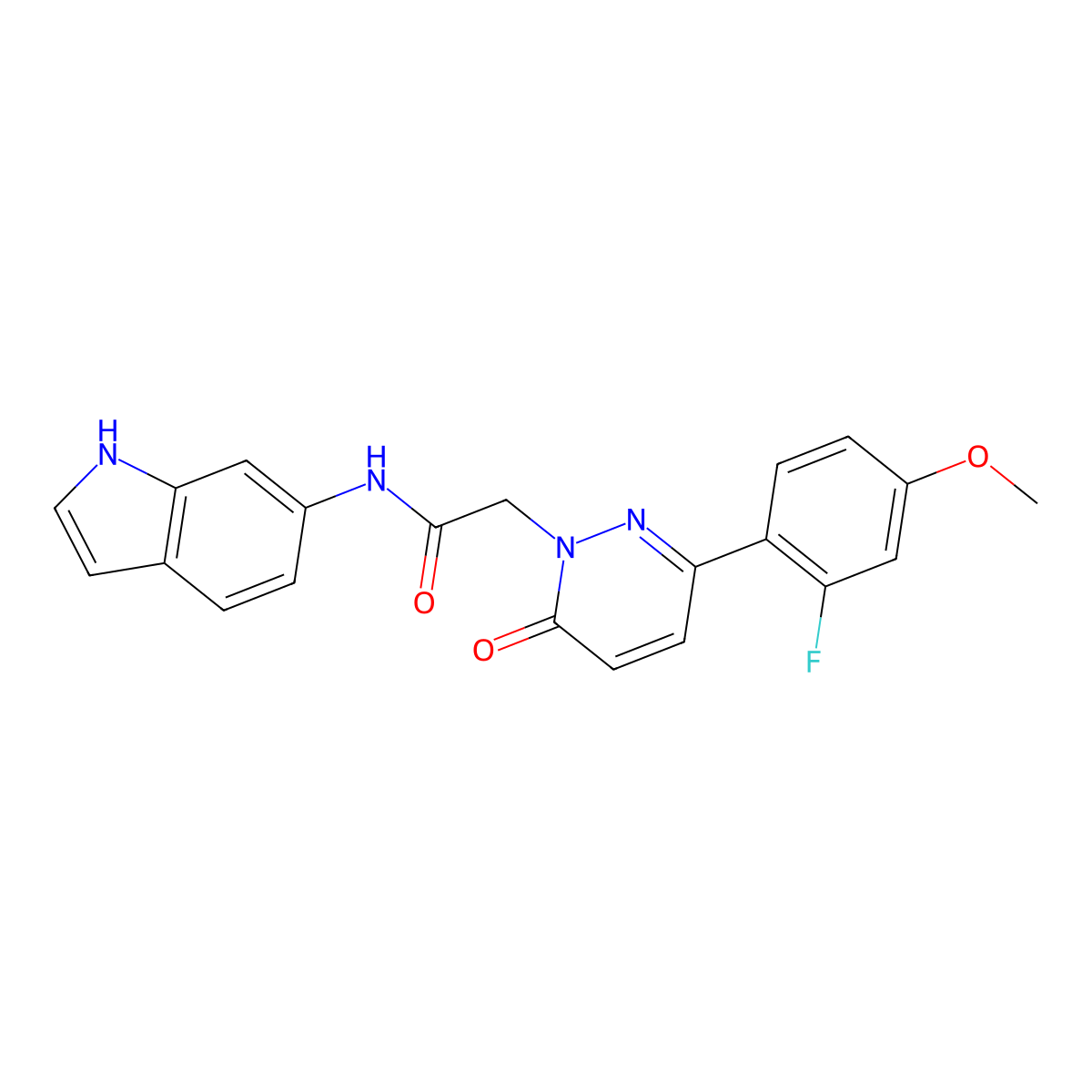 2-(3-(2-fluoro-4-methoxyphenyl)-6-oxopyridazin-1(6H)-yl)-N-(1H-indol-6-yl)acetamide molecular structure, CAS 1246048-44-1