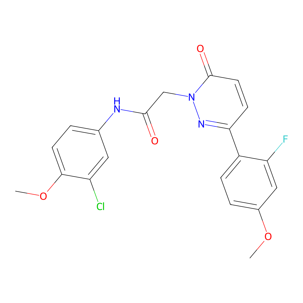N-(3-chloro-4-methoxyphenyl)-2-(3-(2-fluoro-4-methoxyphenyl)-6-oxopyridazin-1(6H)-yl)acetamide molecular structure, CAS 1246048-59-8