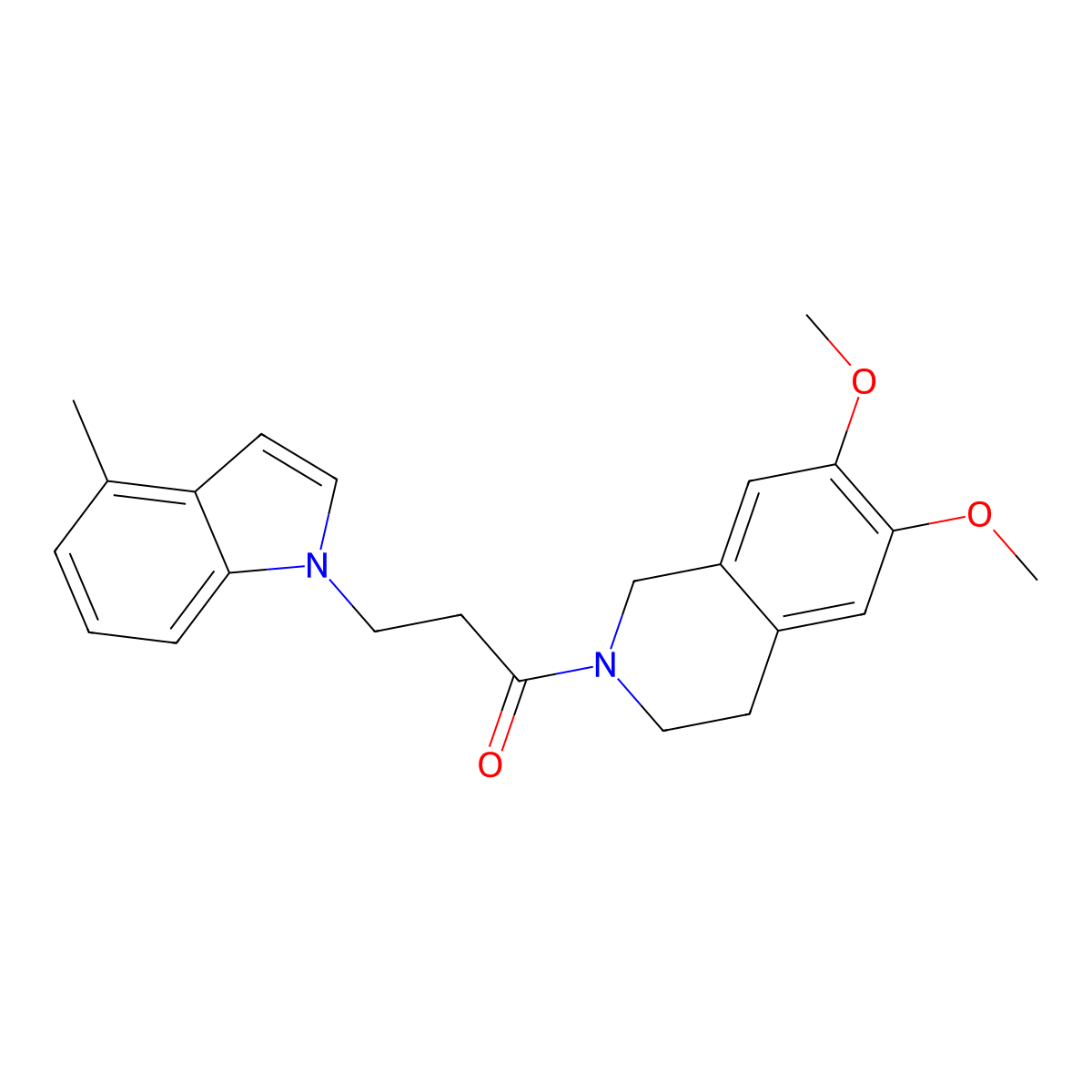 1-(6,7-dimethoxy-3,4-dihydroisoquinolin-2(1H)-yl)-3-(4-methyl-1H-indol-1-yl)propan-1-one molecular structure, CAS 1246049-02-4