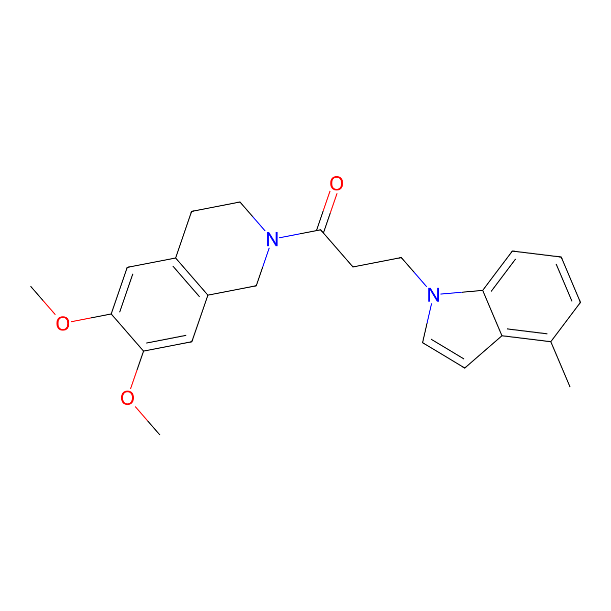 1-(6,7-dimethoxy-3,4-dihydroisoquinolin-2(1H)-yl)-3-(4-methyl-1H-indol-1-yl)propan-1-one molecular structure, CAS 1246049-02-4