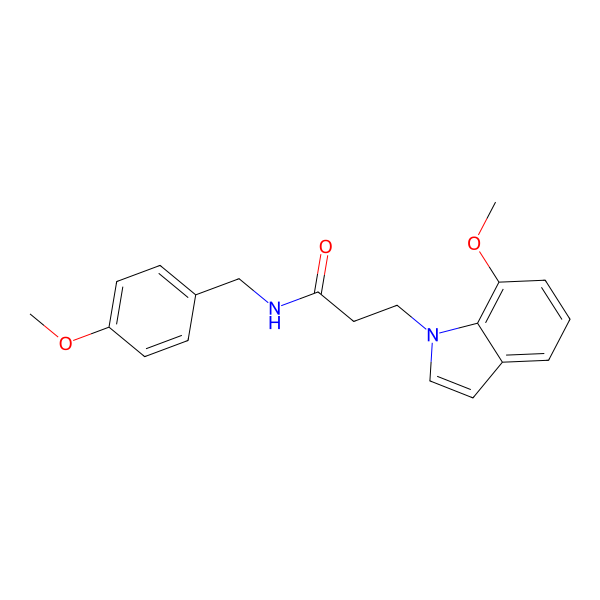 N-(4-methoxybenzyl)-3-(7-methoxy-1H-indol-1-yl)propanamide molecular structure, CAS 1246049-10-4