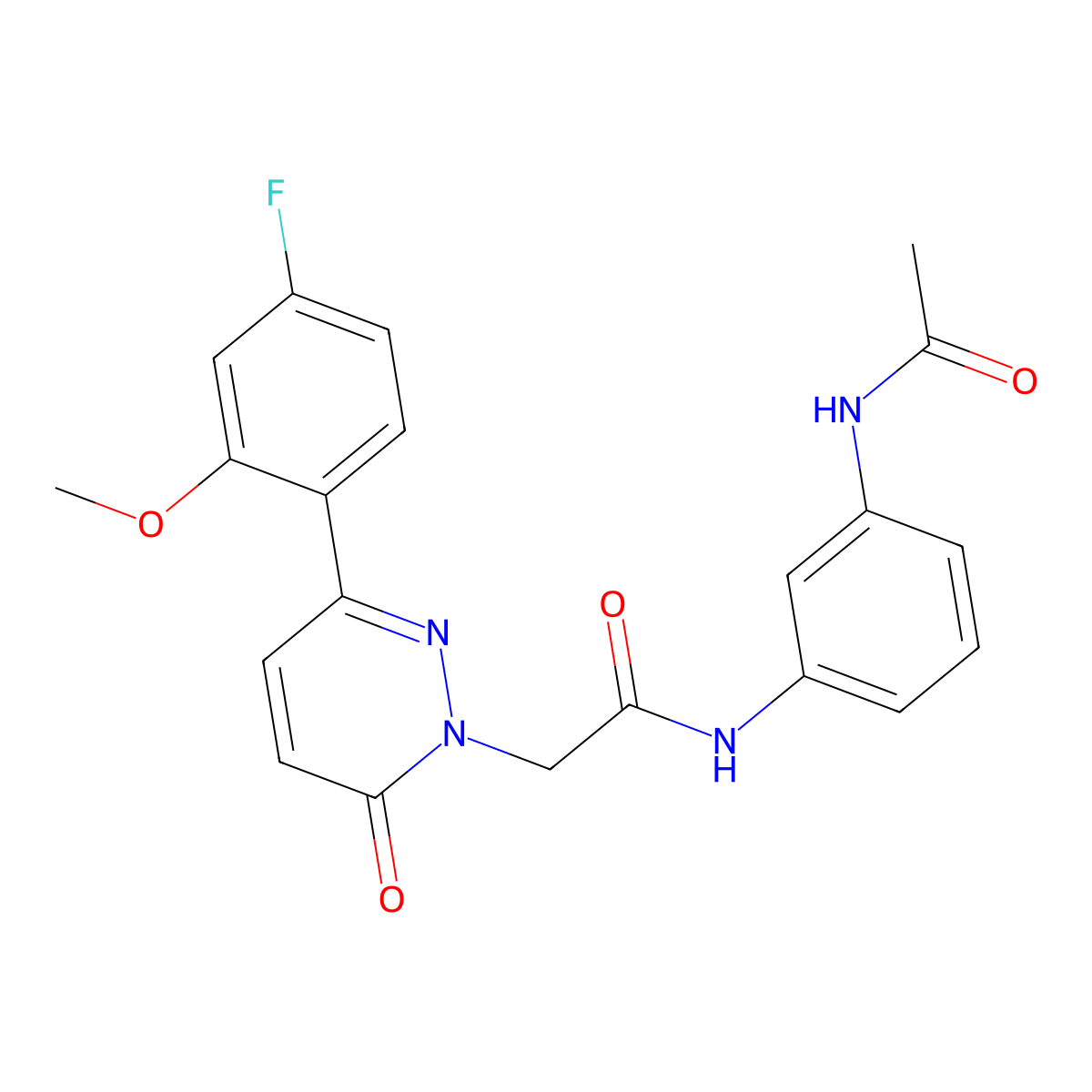 N-[3-(acetylamino)phenyl]-2-[3-(4-fluoro-2-methoxyphenyl)-6-oxopyridazin-1(6H)-yl]acetamide molecular structure, CAS 1246049-37-5