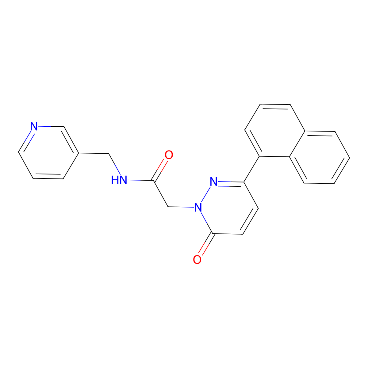 2-[3-(1-naphthyl)-6-oxo-1(6H)-pyridazinyl]-N~1~-(3-pyridylmethyl)acetamide molecular structure, CAS 1246049-44-4