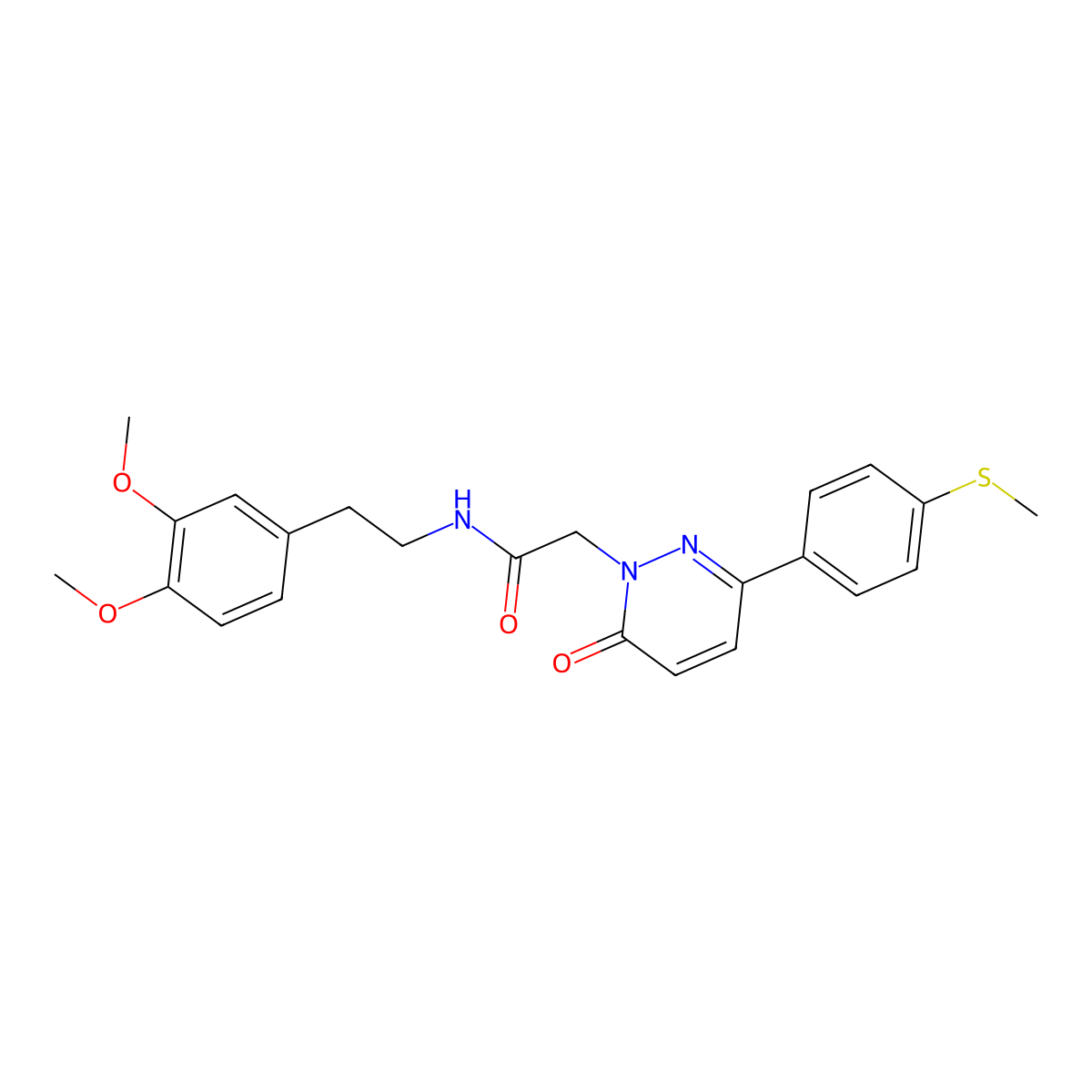 N~1~-(3,4-dimethoxyphenethyl)-2-[3-[4-(methylsulfanyl)phenyl]-6-oxo-1(6H)-pyridazinyl]acetamide molecular structure, CAS 1246049-81-9