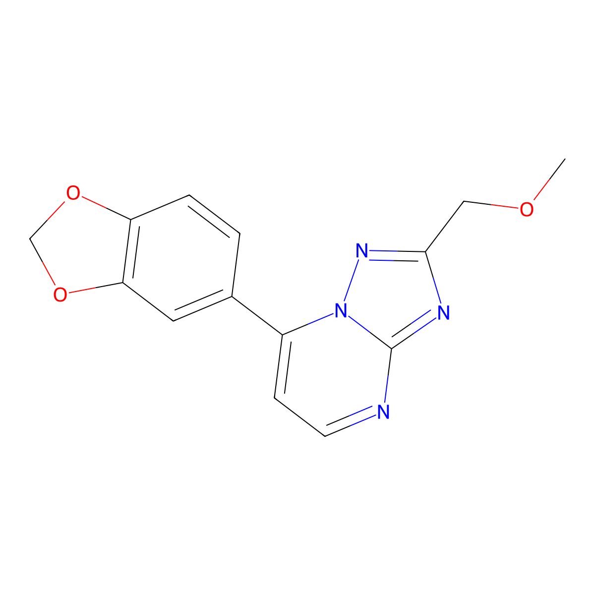 7-(1,3-Benzodioxol-5-yl)-2-(methoxymethyl)[1,2,4]triazolo[1,5-a]pyrimidine molecular structure, CAS 1246050-04-3