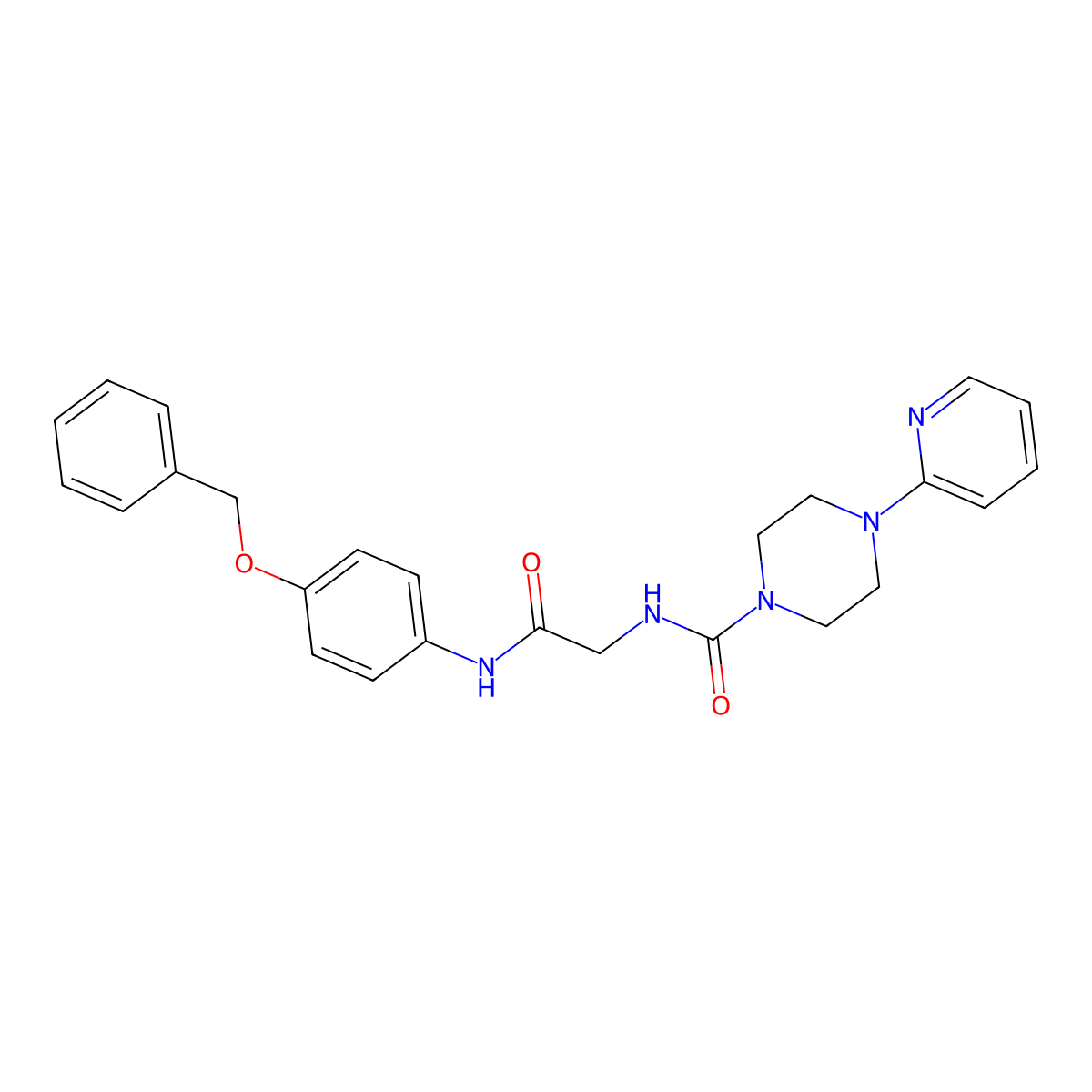 N-(2-((4-(benzyloxy)phenyl)amino)-2-oxoethyl)-4-(pyridin-2-yl)piperazine-1-carboxamide molecular structure, CAS 1246050-51-0