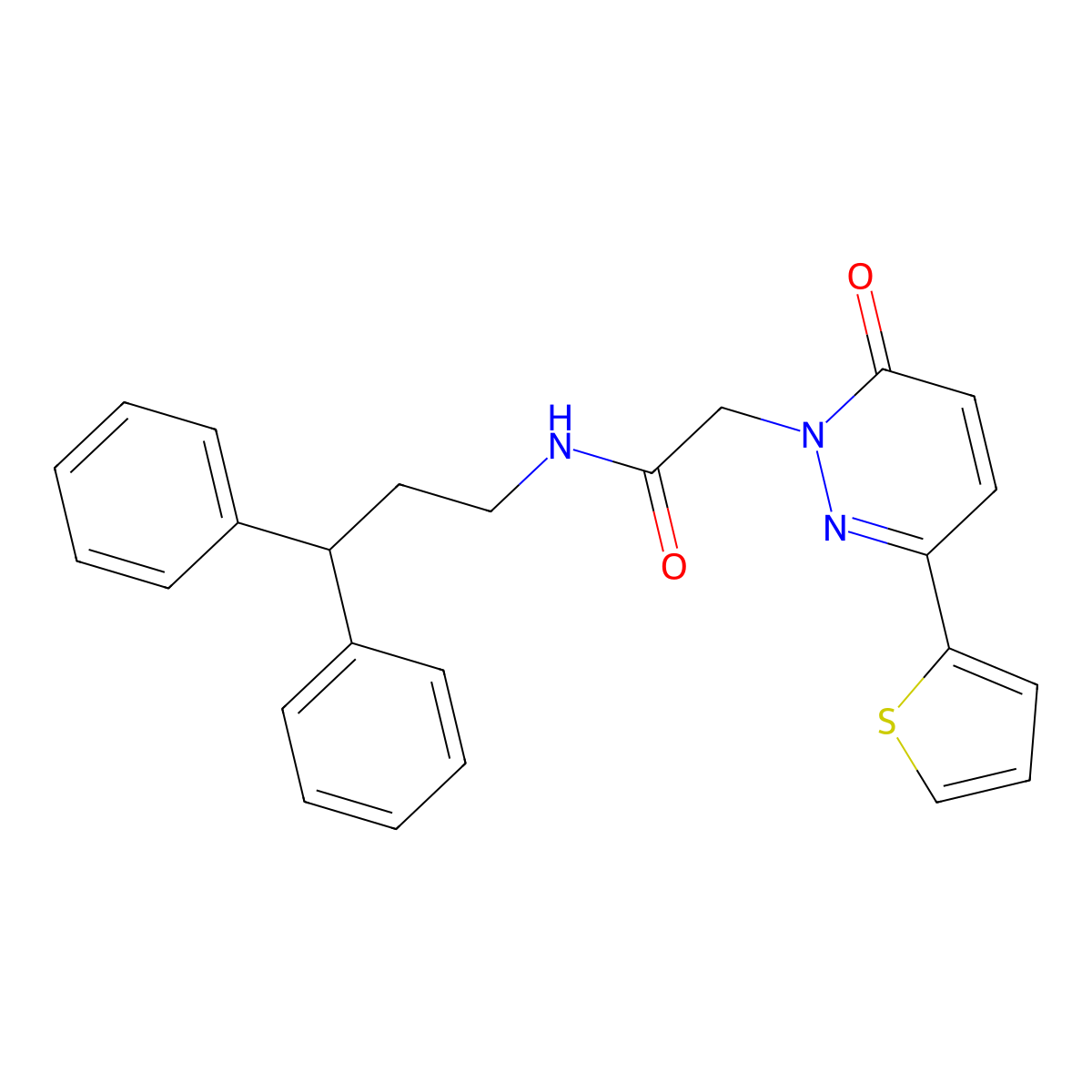 N-(3,3-diphenylpropyl)-2-(6-oxo-3-(thiophen-2-yl)pyridazin-1(6H)-yl)acetamide molecular structure, CAS 1246050-56-5