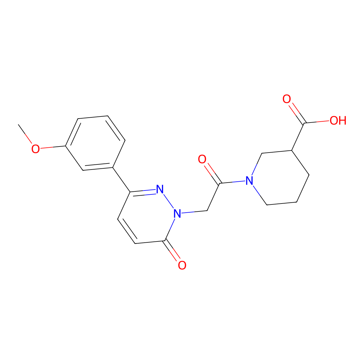 1-{[3-(3-methoxyphenyl)-6-oxopyridazin-1(6H)-yl]acetyl}piperidine-3-carboxylic acid molecular structure, CAS 1246050-68-9