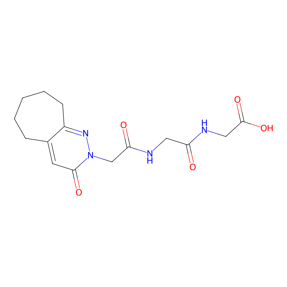 N-[(3-oxo-3,5,6,7,8,9-hexahydro-2H-cyclohepta[c]pyridazin-2-yl)acetyl]glycylglycine molecular structure, CAS 1246050-71-4