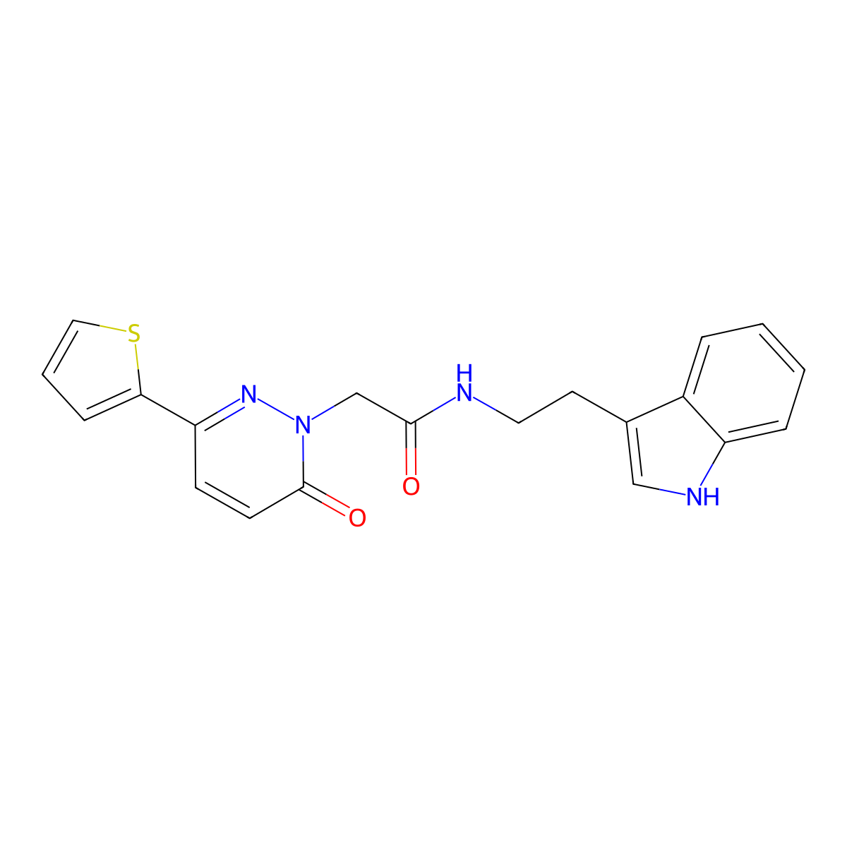 N-[2-(1H-indol-3-yl)ethyl]-2-[6-oxo-3-(2-thienyl)-1(6H)-pyridazinyl]acetamide molecular structure, CAS 1246051-12-6