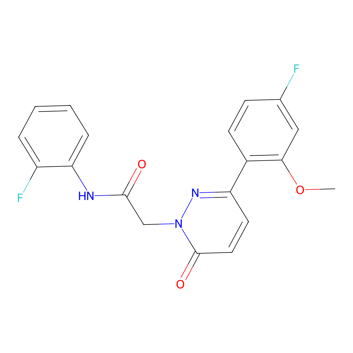 2-[3-(4-fluoro-2-methoxyphenyl)-6-oxopyridazin-1(6H)-yl]-N-(2-fluorophenyl)acetamide molecular structure, CAS 1246051-82-0