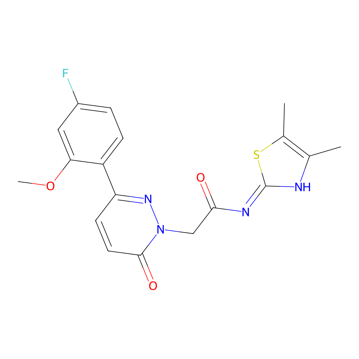 N-[(2Z)-4,5-dimethyl-1,3-thiazol-2(3H)-ylidene]-2-[3-(4-fluoro-2-methoxyphenyl)-6-oxopyridazin-1(6H)-yl]acetamide molecular structure, CAS 1246051-85-3