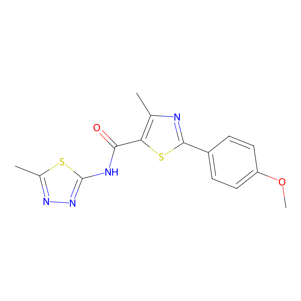 2-(4-methoxyphenyl)-4-methyl-N-[(2E)-5-methyl-1,3,4-thiadiazol-2(3H)-ylidene]-1,3-thiazole-5-carboxamide molecular structure, CAS 1246051-96-6