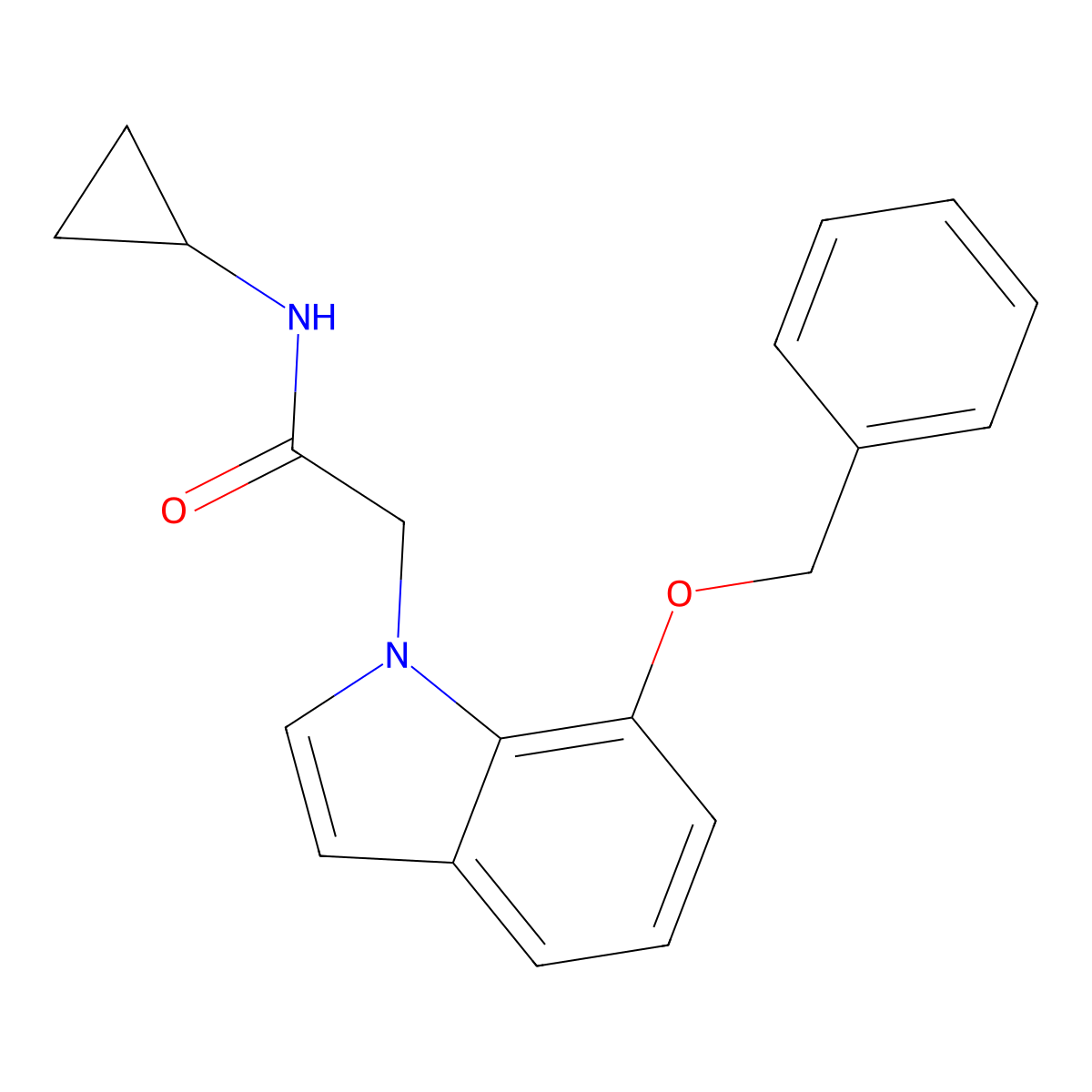 2-(7-(benzyloxy)-1H-indol-1-yl)-N-cyclopropylacetamide molecular structure, CAS 1246051-99-9