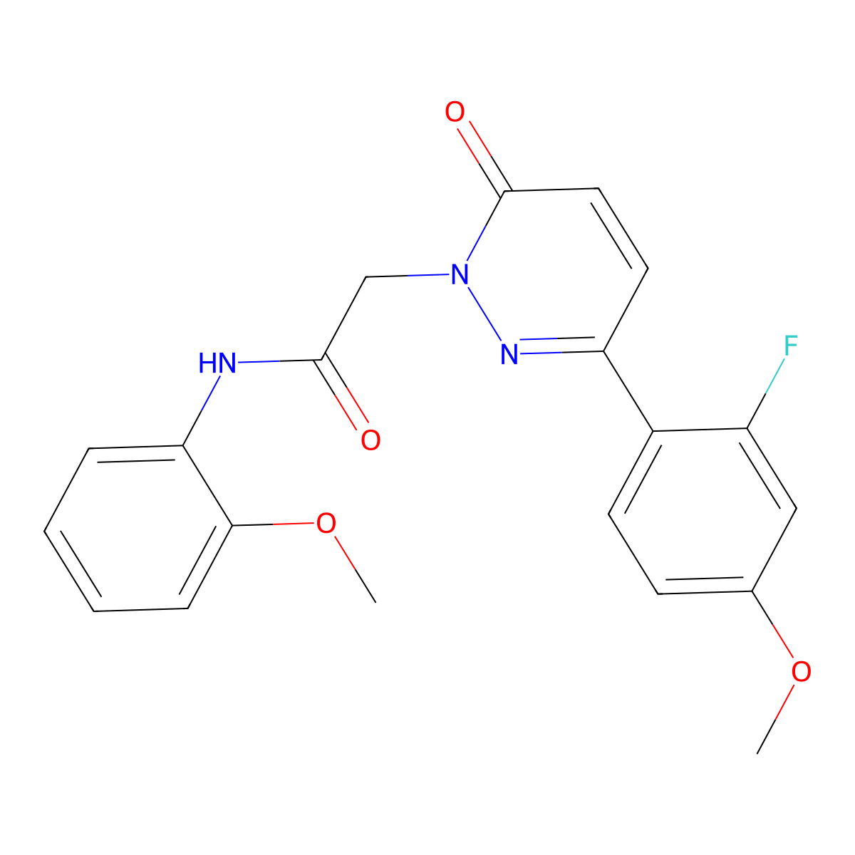 2-[3-(2-fluoro-4-methoxyphenyl)-6-oxopyridazin-1(6H)-yl]-N-(2-methoxyphenyl)acetamide molecular structure, CAS 1246052-23-2