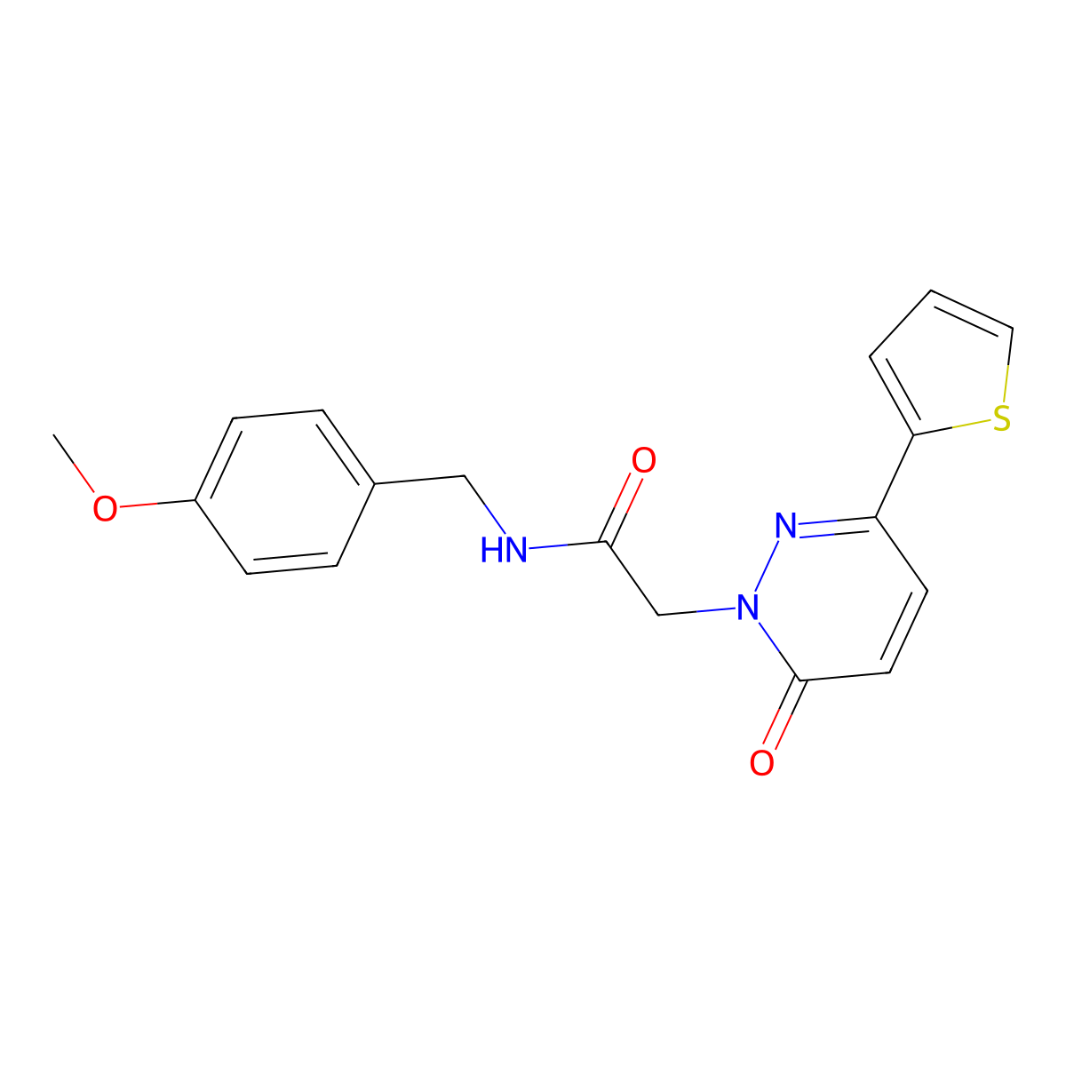 N-(4-methoxybenzyl)-2-(6-oxo-3-(thiophen-2-yl)pyridazin-1(6H)-yl)acetamide molecular structure, CAS 1246052-32-3