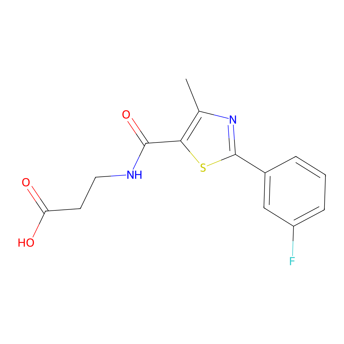 N-{[2-(3-fluorophenyl)-4-methyl-1,3-thiazol-5-yl]carbonyl}-beta-alanine molecular structure, CAS 1246052-36-7