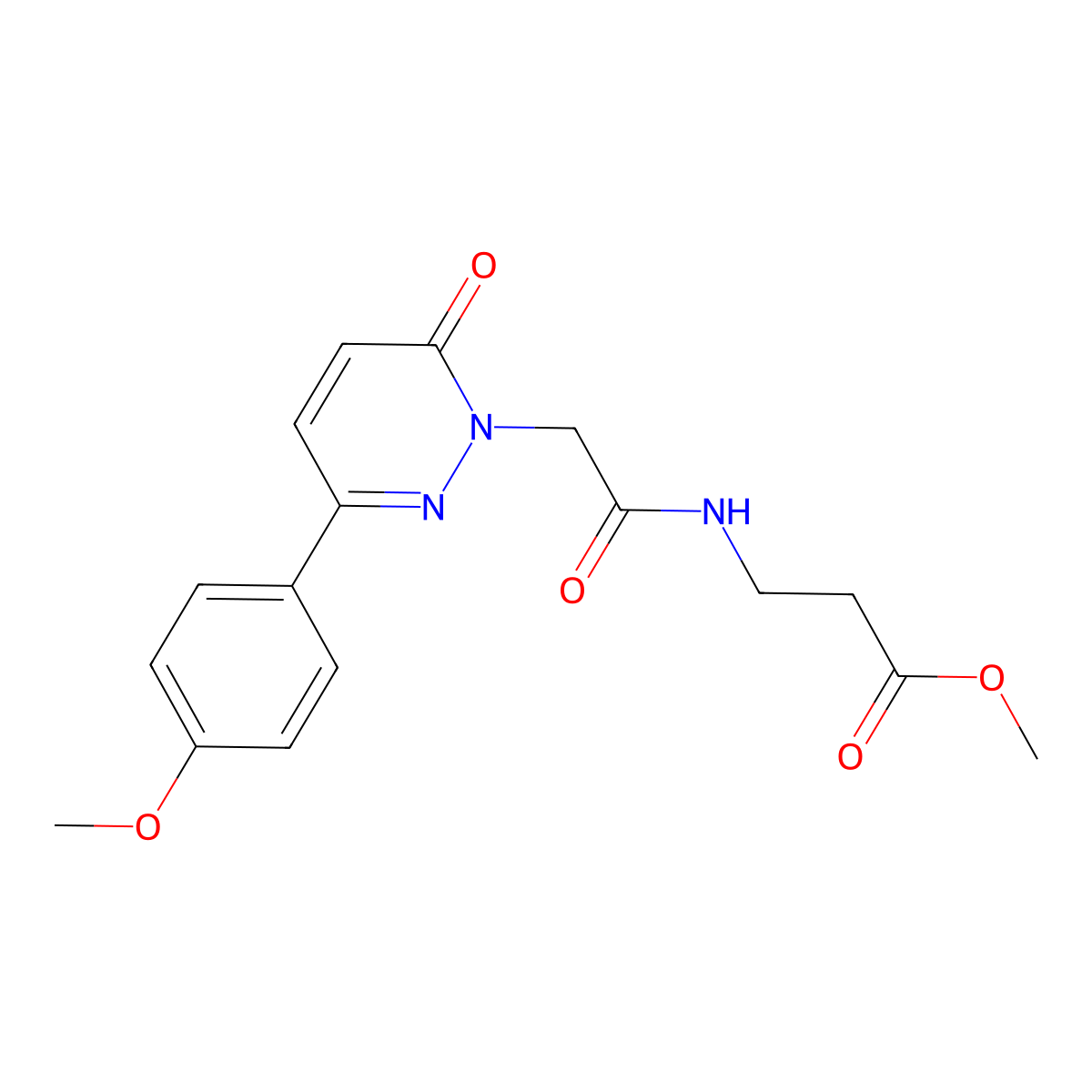 methyl 3-({2-[3-(4-methoxyphenyl)-6-oxo-1(6H)-pyridazinyl]acetyl}amino)propanoate molecular structure, CAS 1246052-65-2