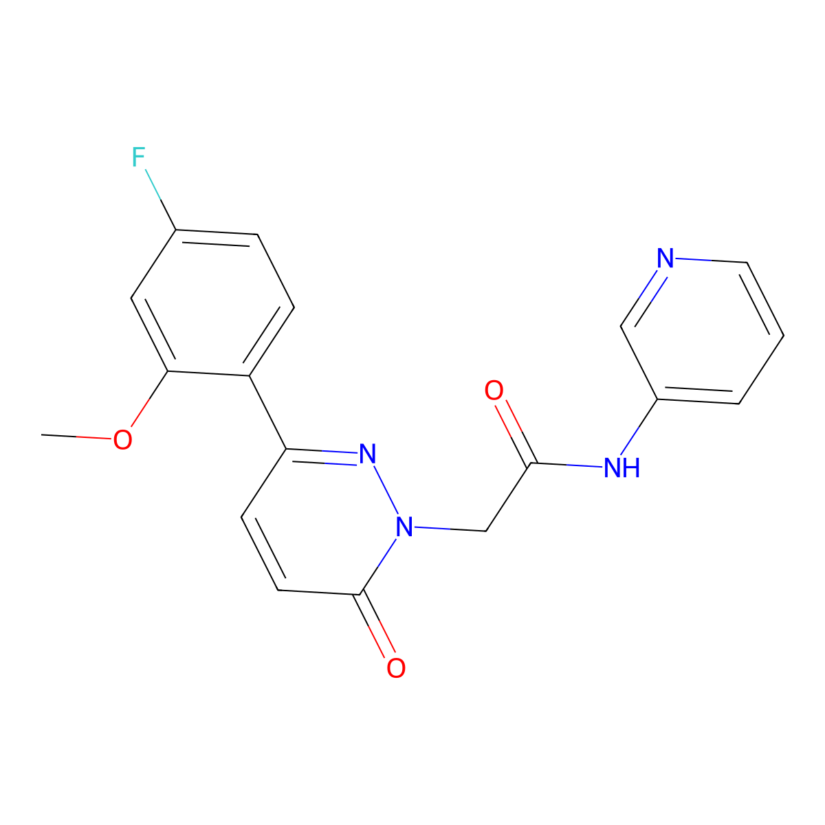 2-[3-(4-fluoro-2-methoxyphenyl)-6-oxopyridazin-1(6H)-yl]-N-(pyridin-3-yl)acetamide molecular structure, CAS 1246052-78-7
