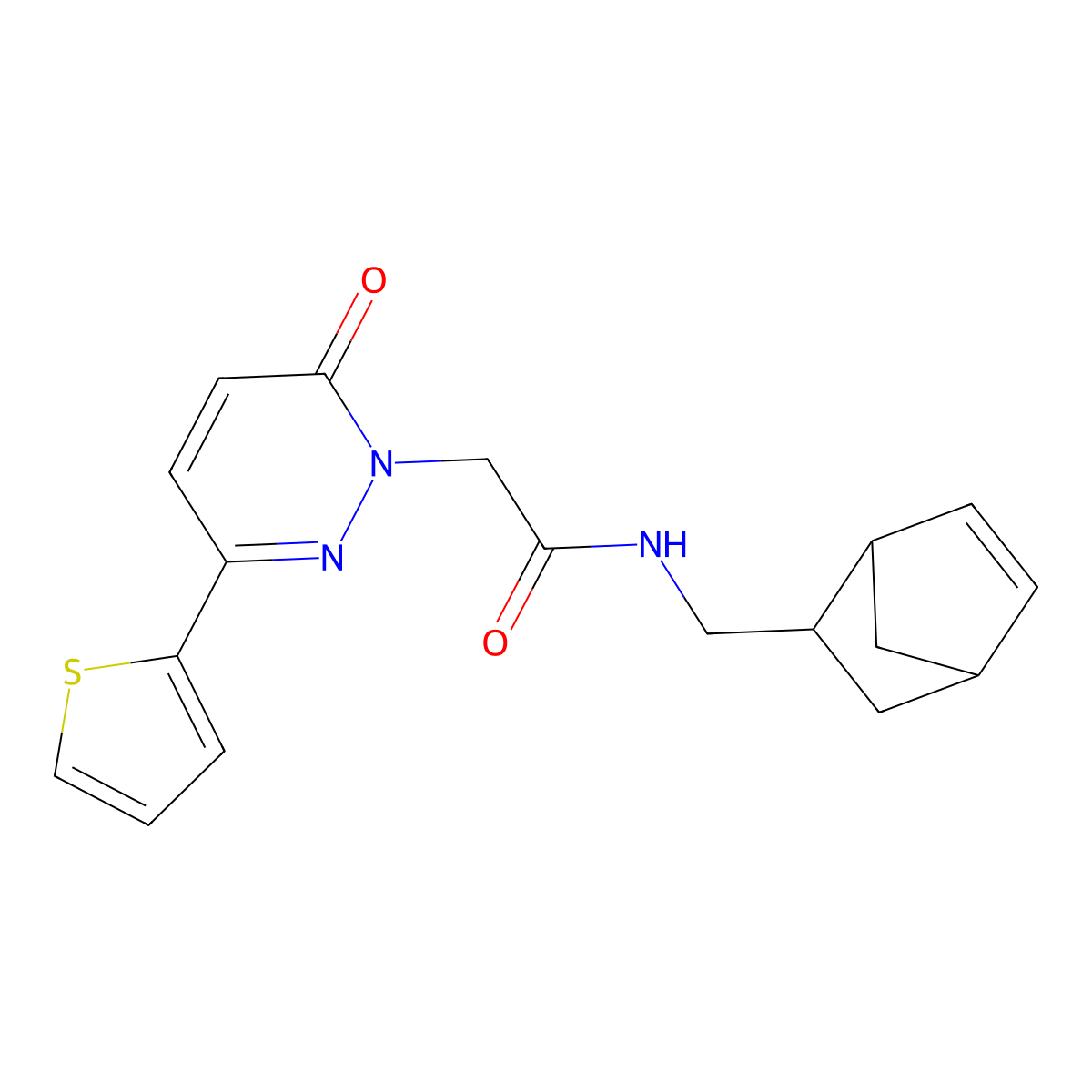N-(bicyclo[2.2.1]hept-5-en-2-ylmethyl)-2-[6-oxo-3-(2-thienyl)-1(6H)-pyridazinyl]acetamide molecular structure, CAS 1246052-82-3