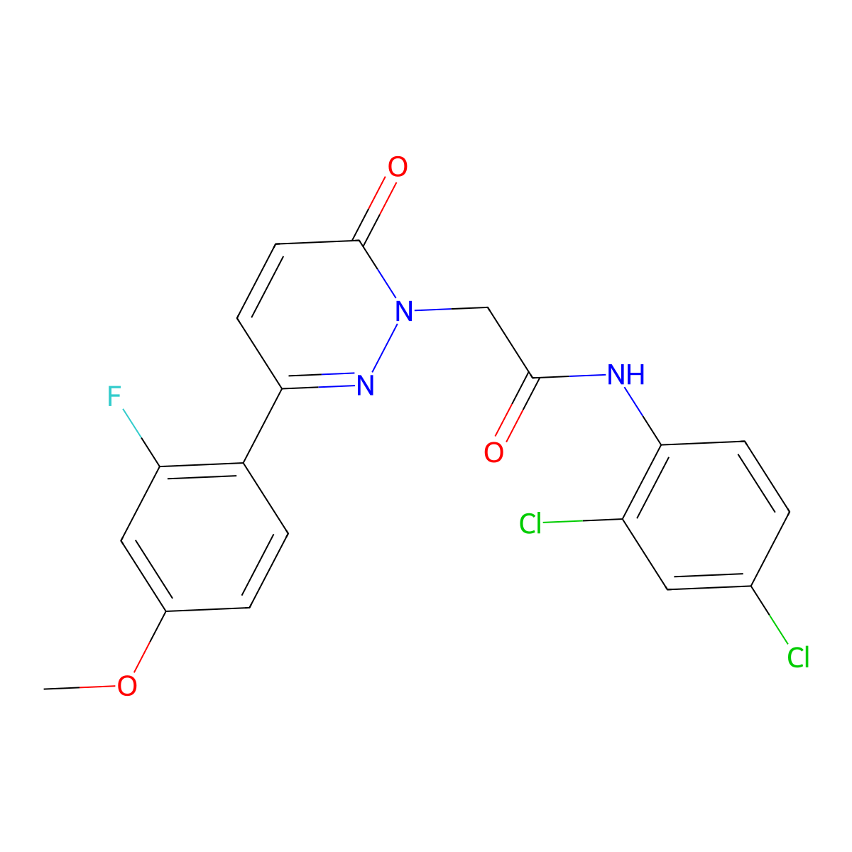 N-(2,4-dichlorophenyl)-2-[3-(2-fluoro-4-methoxyphenyl)-6-oxopyridazin-1(6H)-yl]acetamide molecular structure, CAS 1246052-98-1