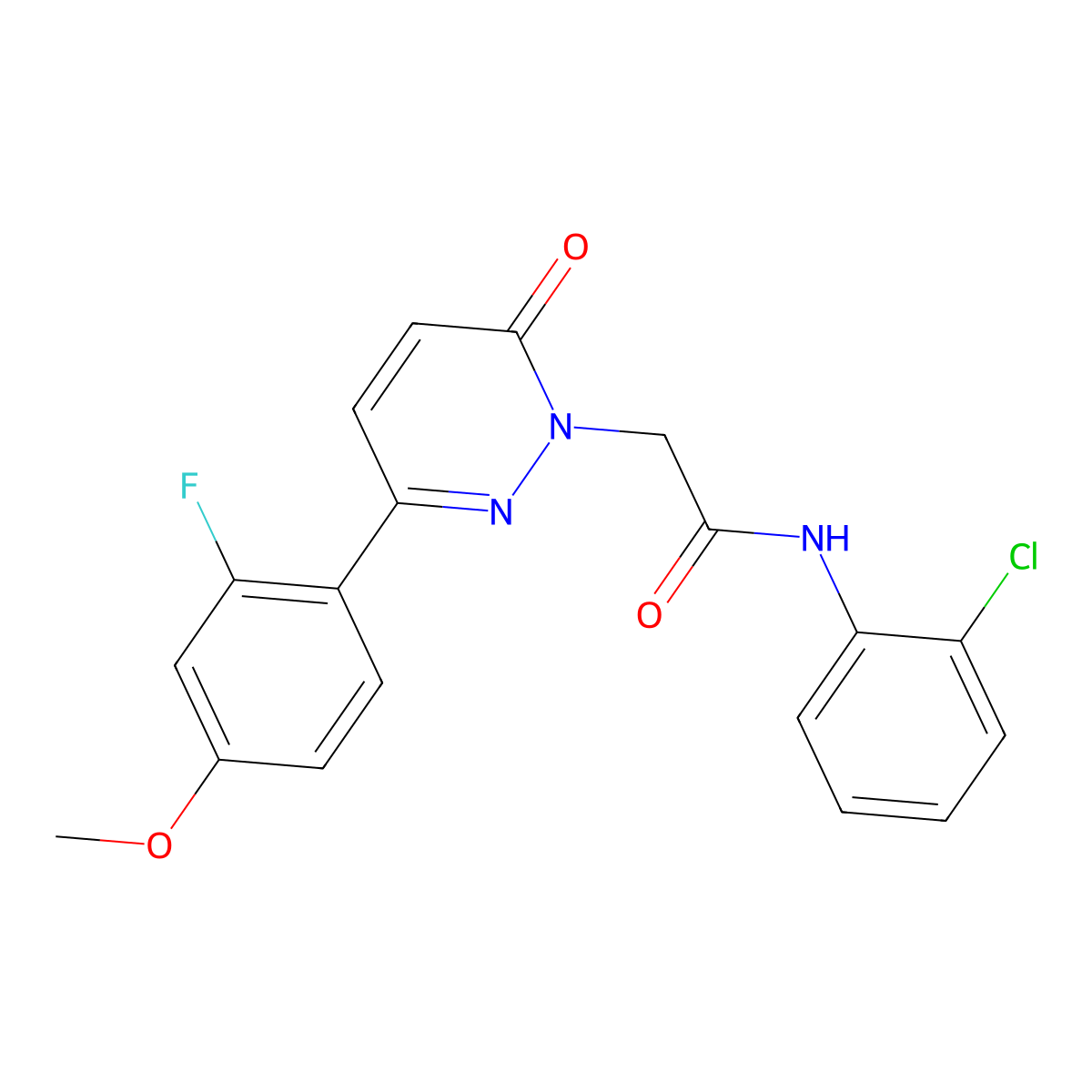 N-(2-chlorophenyl)-2-(3-(2-fluoro-4-methoxyphenyl)-6-oxopyridazin-1(6H)-yl)acetamide molecular structure, CAS 1246053-16-6