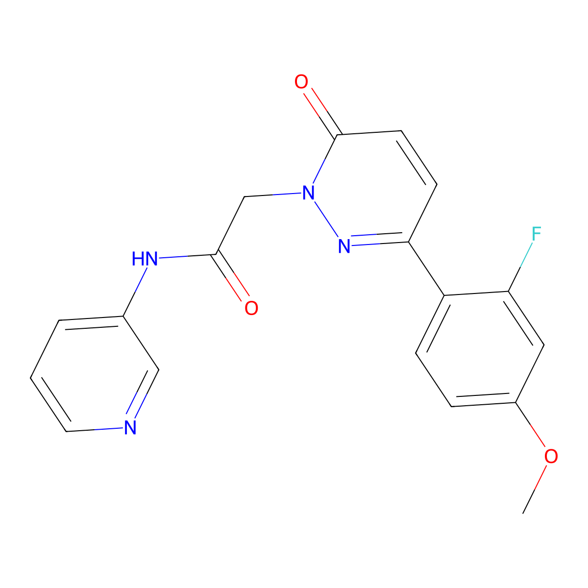 2-(3-(2-fluoro-4-methoxyphenyl)-6-oxopyridazin-1(6H)-yl)-N-(pyridin-3-yl)acetamide molecular structure, CAS 1246053-26-8