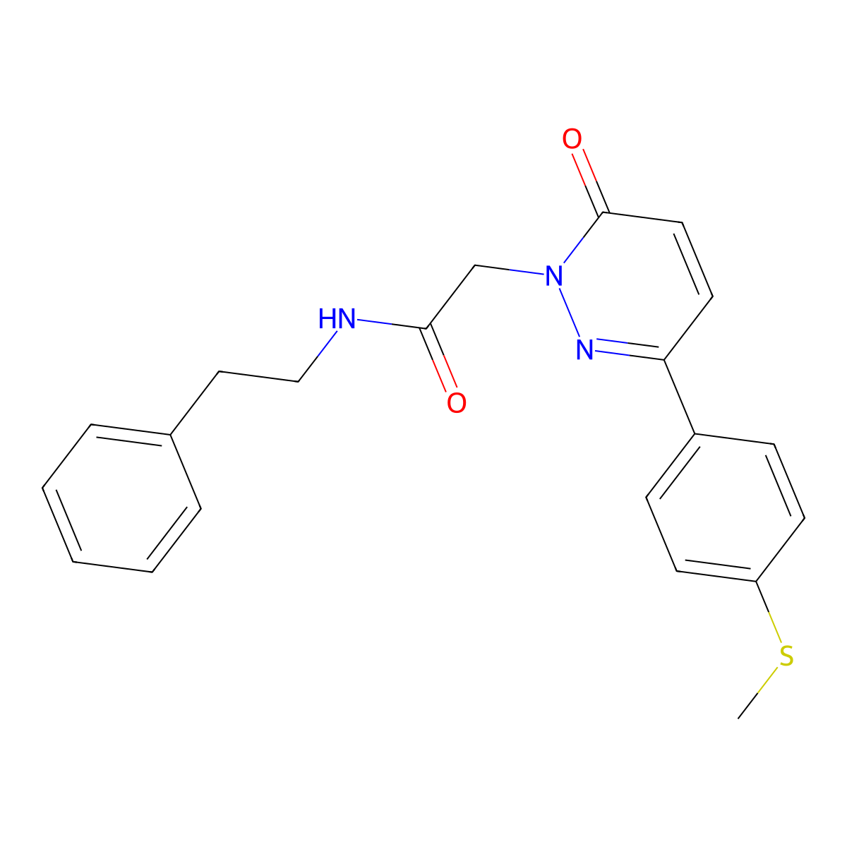 2-[3-[4-(methylsulfanyl)phenyl]-6-oxo-1(6H)-pyridazinyl]-N~1~-phenethylacetamide molecular structure, CAS 1246053-38-2