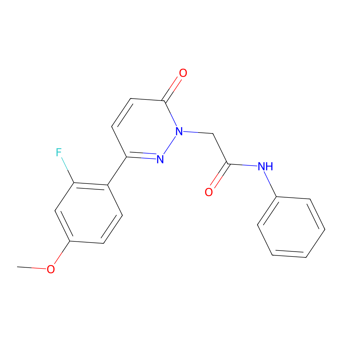 2-[3-(2-fluoro-4-methoxyphenyl)-6-oxopyridazin-1(6H)-yl]-N-phenylacetamide molecular structure, CAS 1246053-45-1