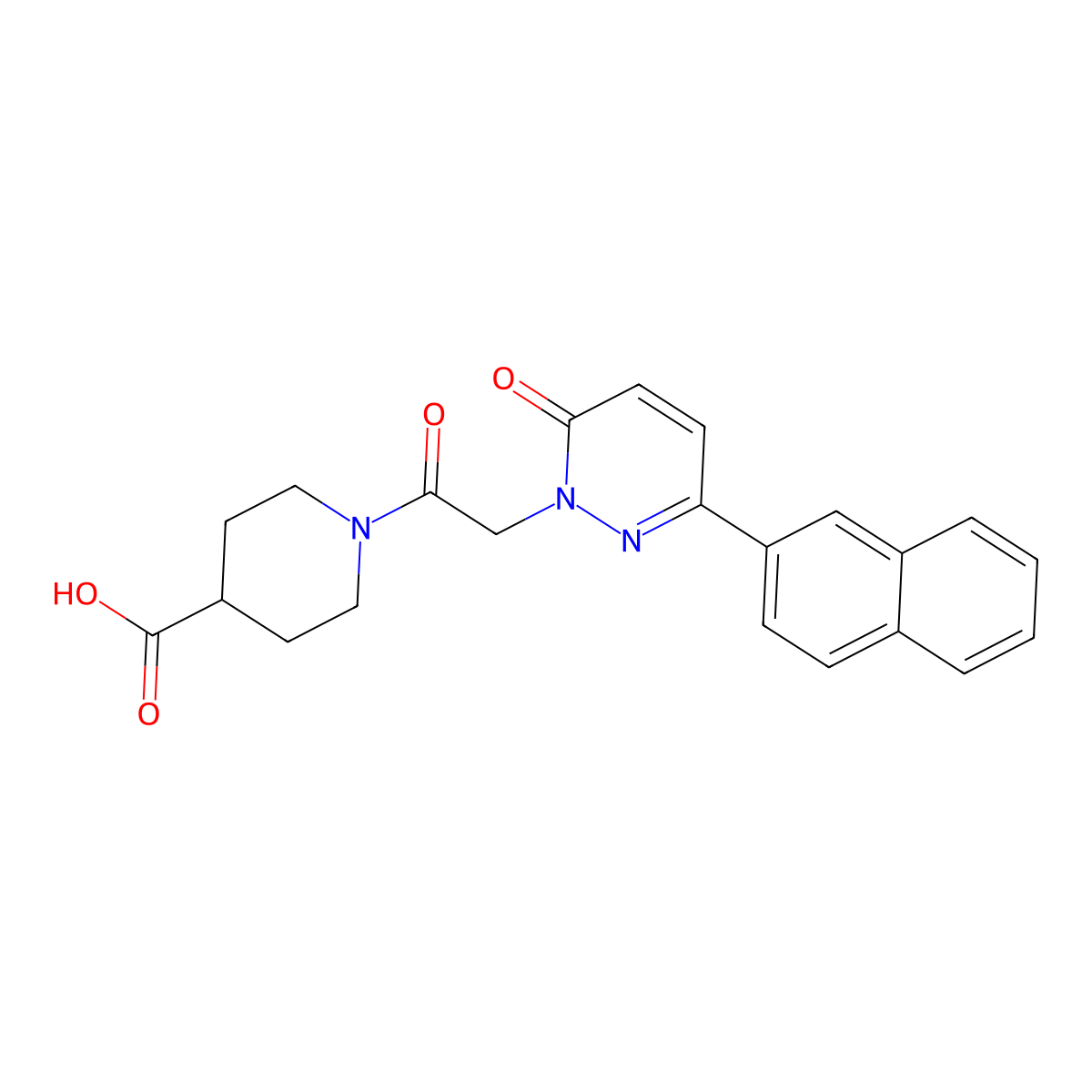 1-{[3-(naphthalen-2-yl)-6-oxopyridazin-1(6H)-yl]acetyl}piperidine-4-carboxylic acid molecular structure, CAS 1246053-69-9