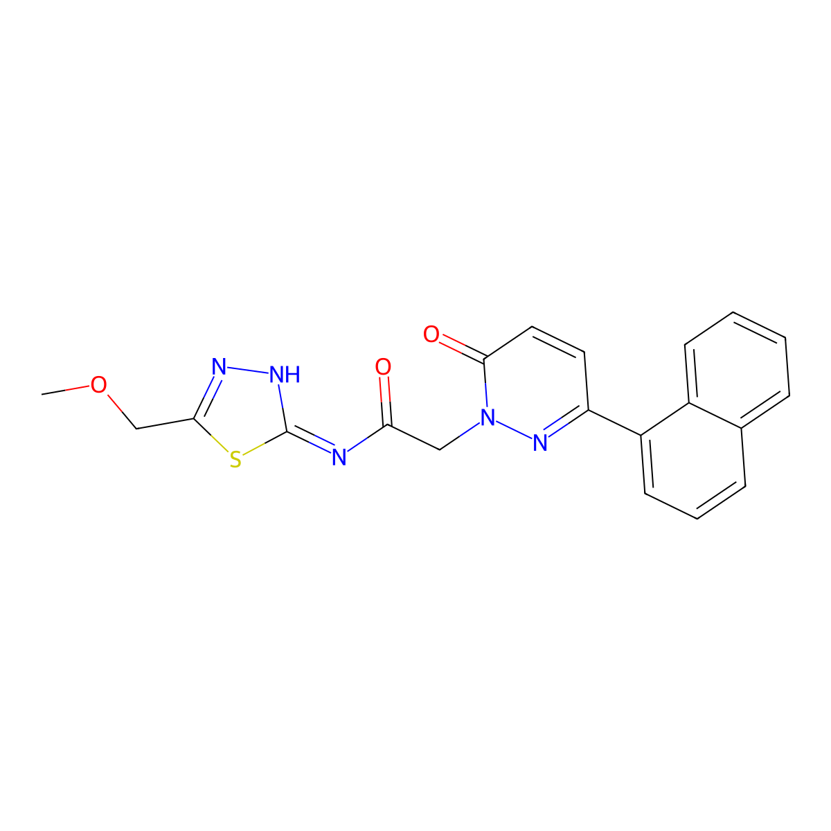 N-(5-(methoxymethyl)-1,3,4-thiadiazol-2-yl)-2-(3-(naphthalen-1-yl)-6-oxopyridazin-1(6H)-yl)acetamide molecular structure, CAS 1246053-72-4