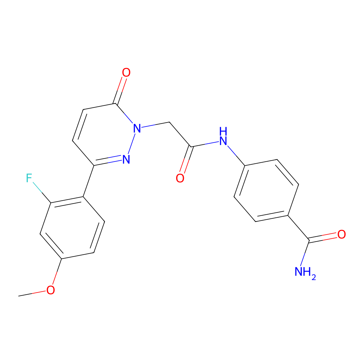 4-({[3-(2-fluoro-4-methoxyphenyl)-6-oxopyridazin-1(6H)-yl]acetyl}amino)benzamide molecular structure, CAS 1246053-73-5