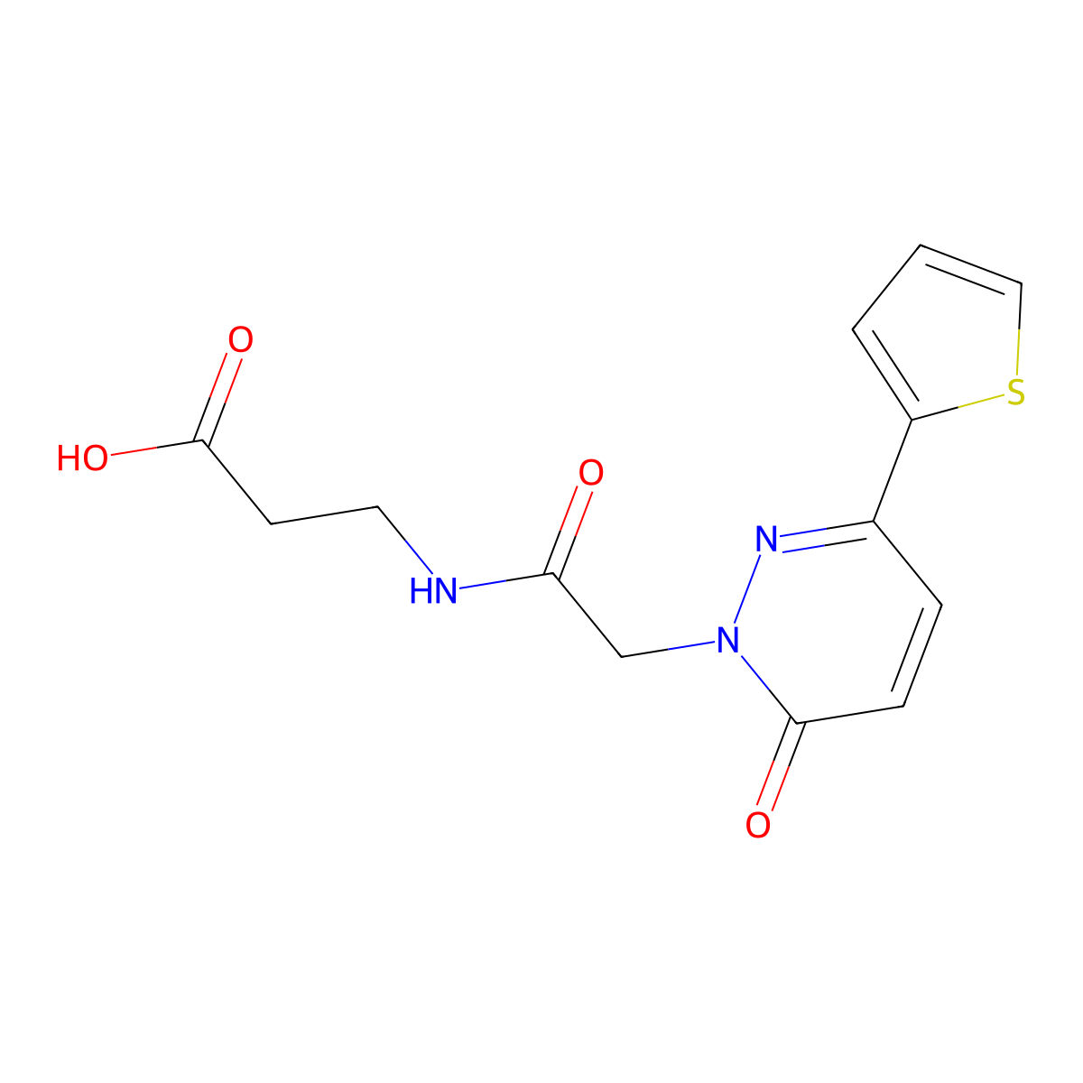 N-{[6-oxo-3-(thiophen-2-yl)pyridazin-1(6H)-yl]acetyl}-beta-alanine molecular structure, CAS 1246053-92-8