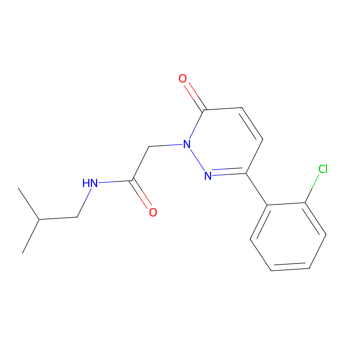 2-[3-(2-chlorophenyl)-6-oxopyridazin-1(6H)-yl]-N-(2-methylpropyl)acetamide molecular structure, CAS 1246054-12-5