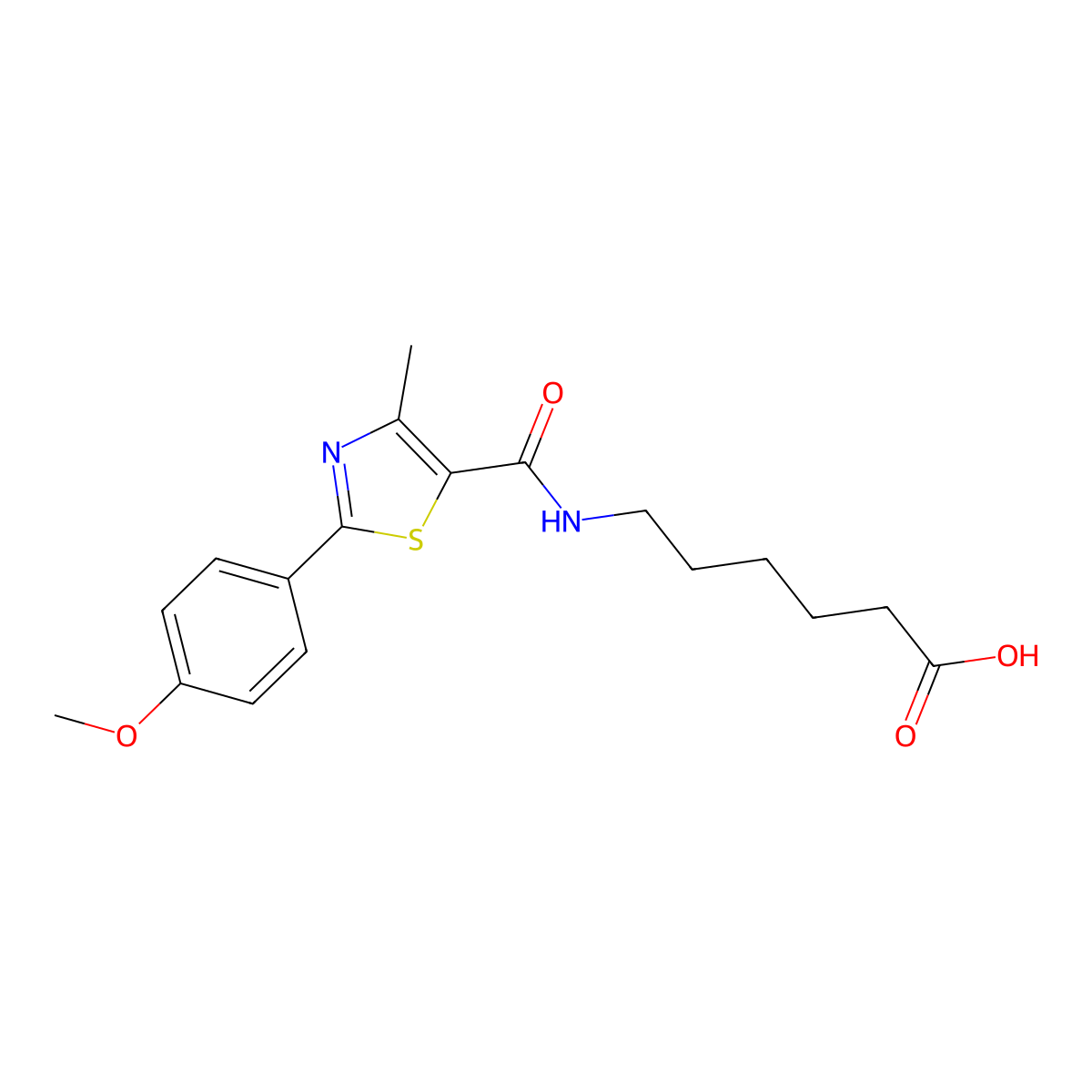 6-({[2-(4-Methoxyphenyl)-4-methyl-1,3-thiazol-5-yl]carbonyl}amino)hexanoic acid molecular structure, CAS 1246054-62-5