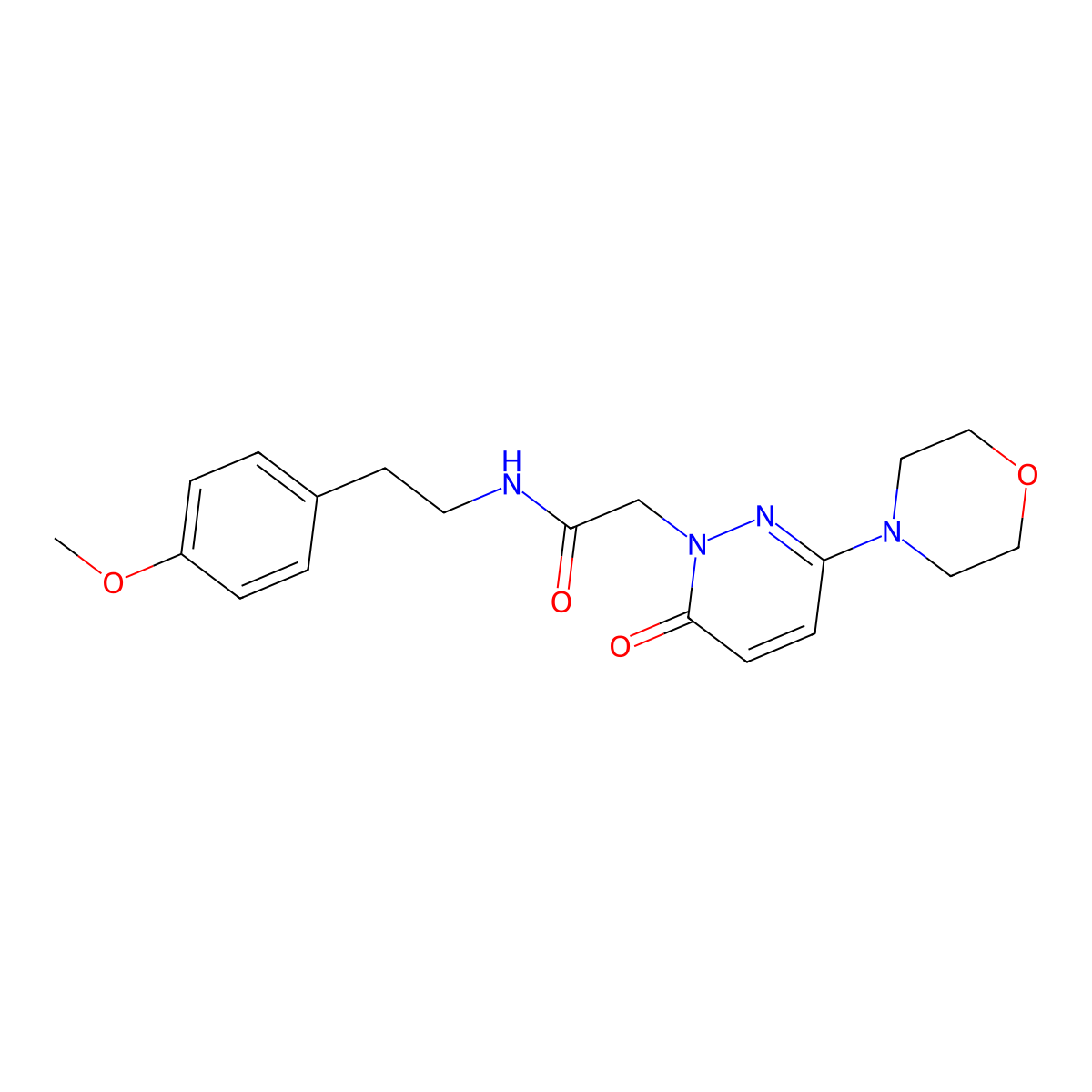 N-[2-(4-methoxyphenyl)ethyl]-2-[3-(morpholin-4-yl)-6-oxopyridazin-1(6H)-yl]acetamide molecular structure, CAS 1246054-69-2