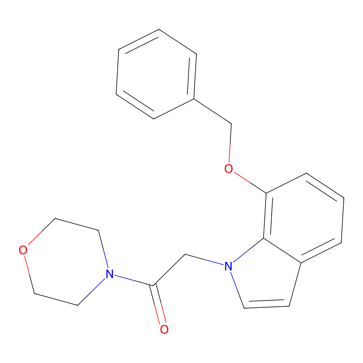2-[7-(benzyloxy)-1H-indol-1-yl]-1-morpholino-1-ethanone molecular structure, CAS 1246054-77-2