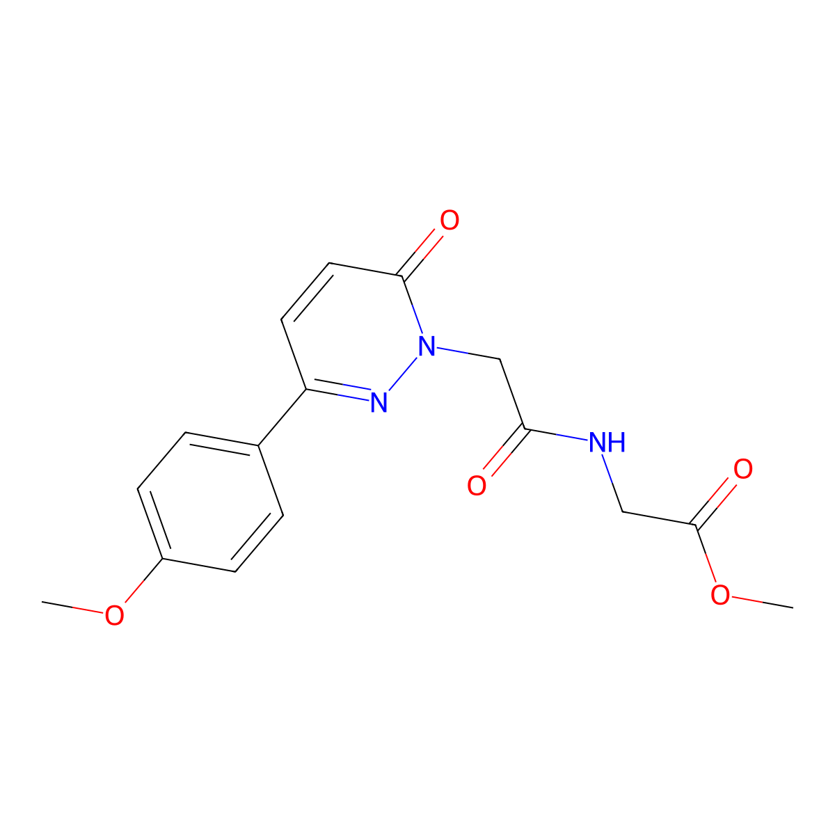 methyl 2-({2-[3-(4-methoxyphenyl)-6-oxo-1(6H)-pyridazinyl]acetyl}amino)acetate molecular structure, CAS 1246055-18-4