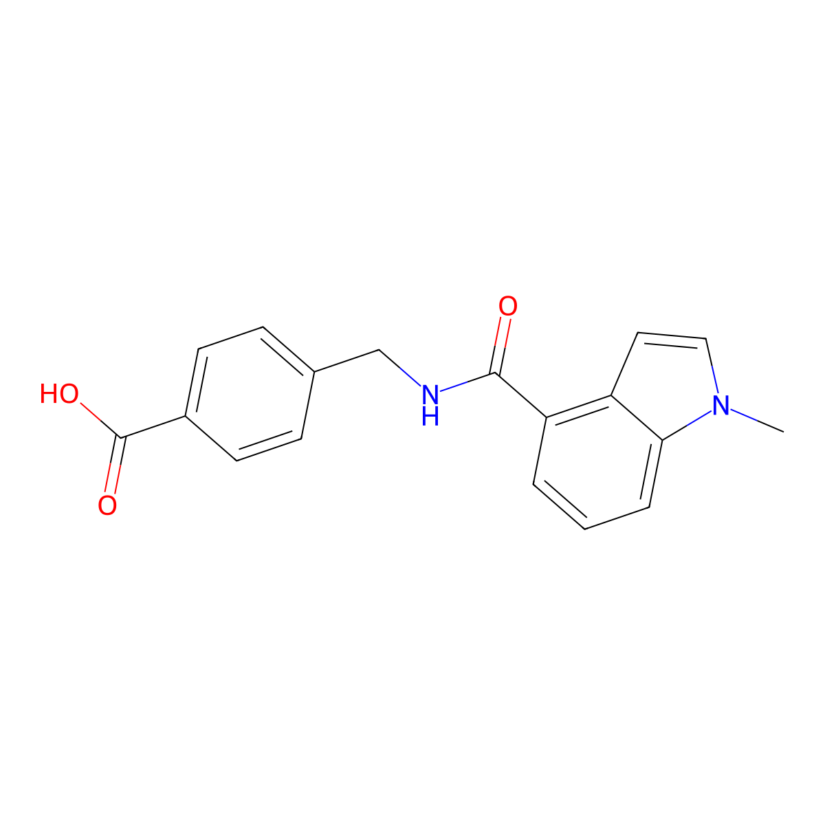 4-({[(1-methyl-1H-indol-4-yl)carbonyl]amino}methyl)benzoic acid molecular structure, CAS 1246055-27-5