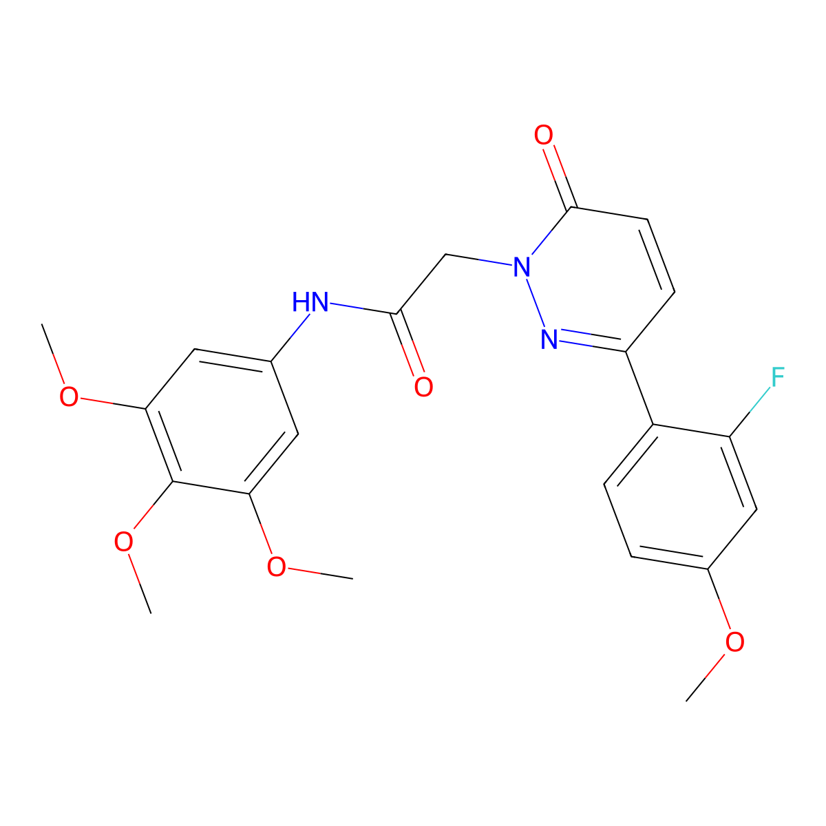 2-[3-(2-fluoro-4-methoxyphenyl)-6-oxopyridazin-1(6H)-yl]-N-(3,4,5-trimethoxyphenyl)acetamide molecular structure, CAS 1246055-40-2