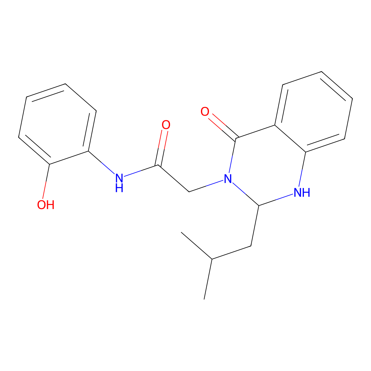 N-(2-hydroxyphenyl)-2-[2-isobutyl-4-oxo-1,4-dihydro-3(2H)-quinazolinyl]acetamide molecular structure, CAS 1246055-46-8