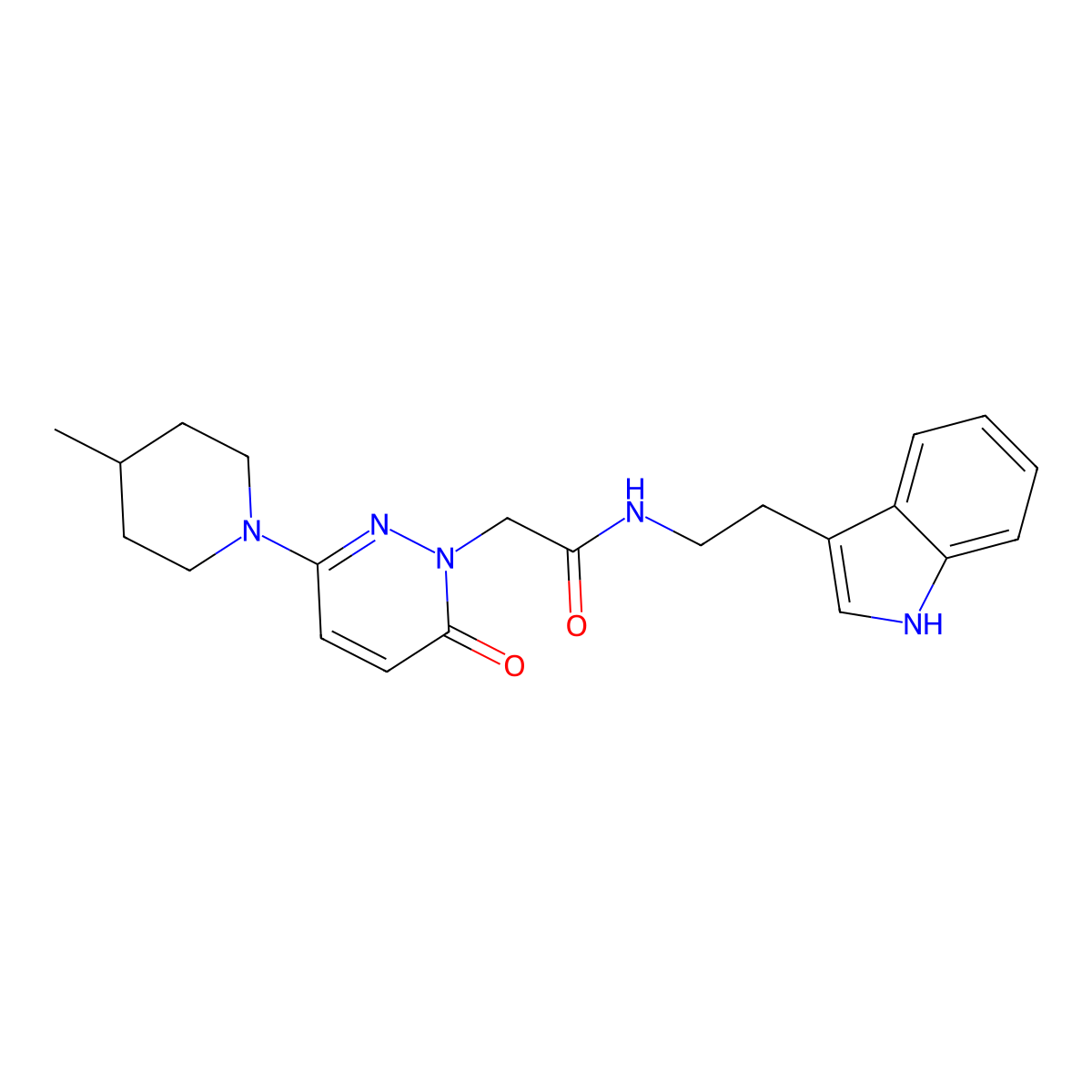 N-(2-(1H-indol-3-yl)ethyl)-2-(3-(4-methylpiperidin-1-yl)-6-oxopyridazin-1(6H)-yl)acetamide molecular structure, CAS 1246055-52-6