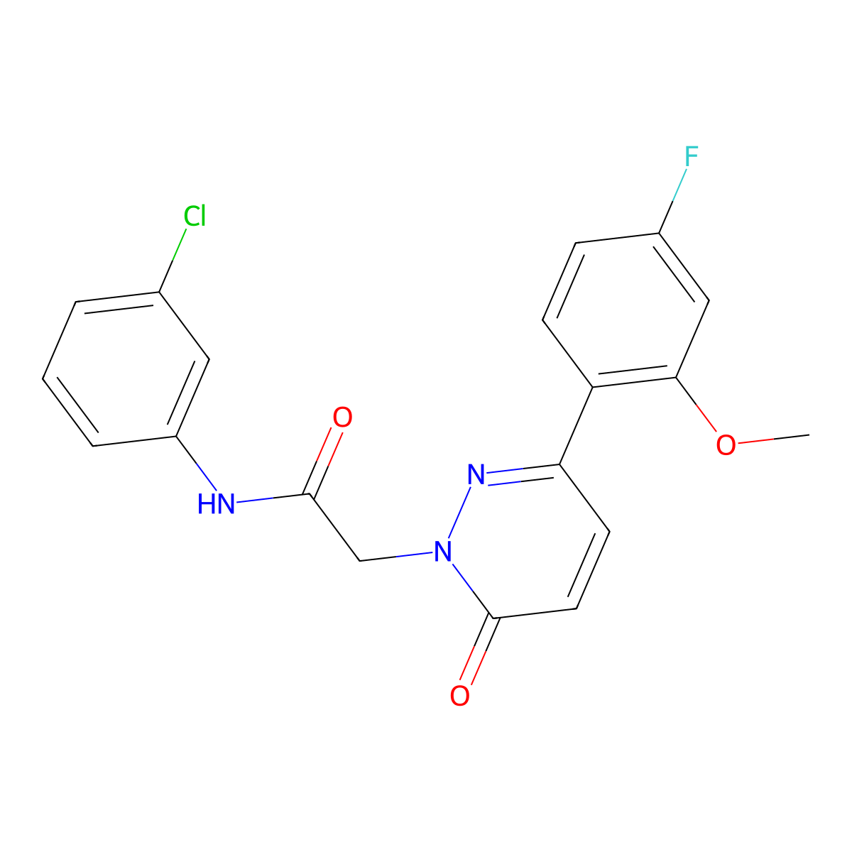 N-(3-chlorophenyl)-2-[3-(4-fluoro-2-methoxyphenyl)-6-oxopyridazin-1(6H)-yl]acetamide molecular structure, CAS 1246055-60-6