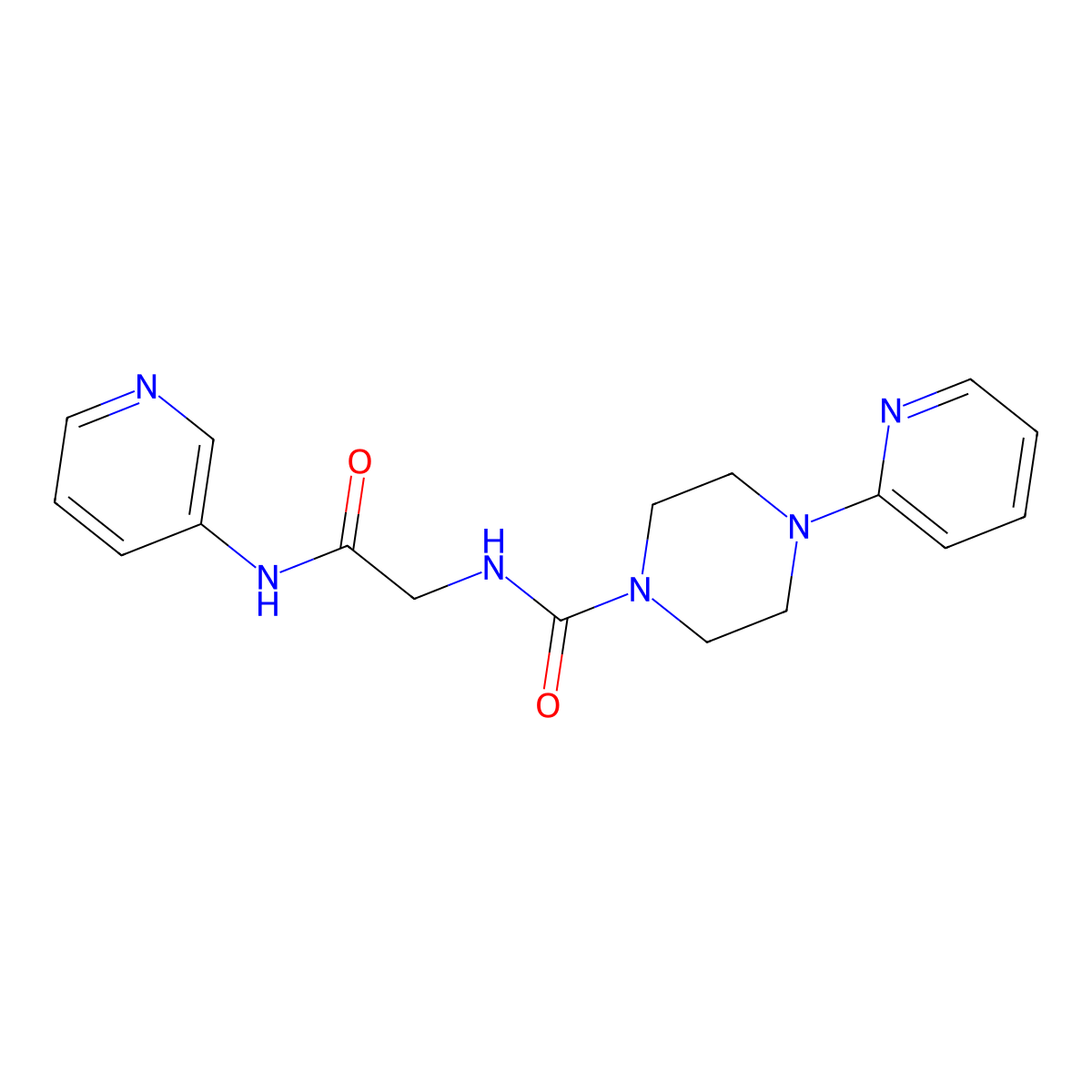 N-(2-oxo-2-(pyridin-3-ylamino)ethyl)-4-(pyridin-2-yl)piperazine-1-carboxamide molecular structure, CAS 1246055-90-2