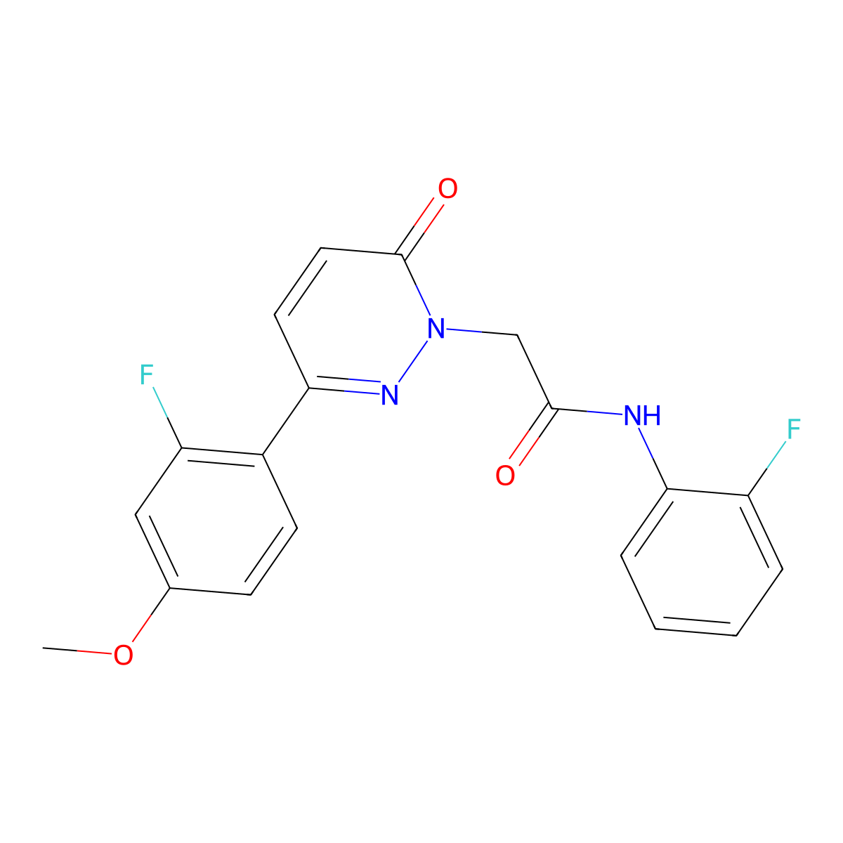 2-[3-(2-fluoro-4-methoxyphenyl)-6-oxopyridazin-1(6H)-yl]-N-(2-fluorophenyl)acetamide molecular structure, CAS 1246056-06-3
