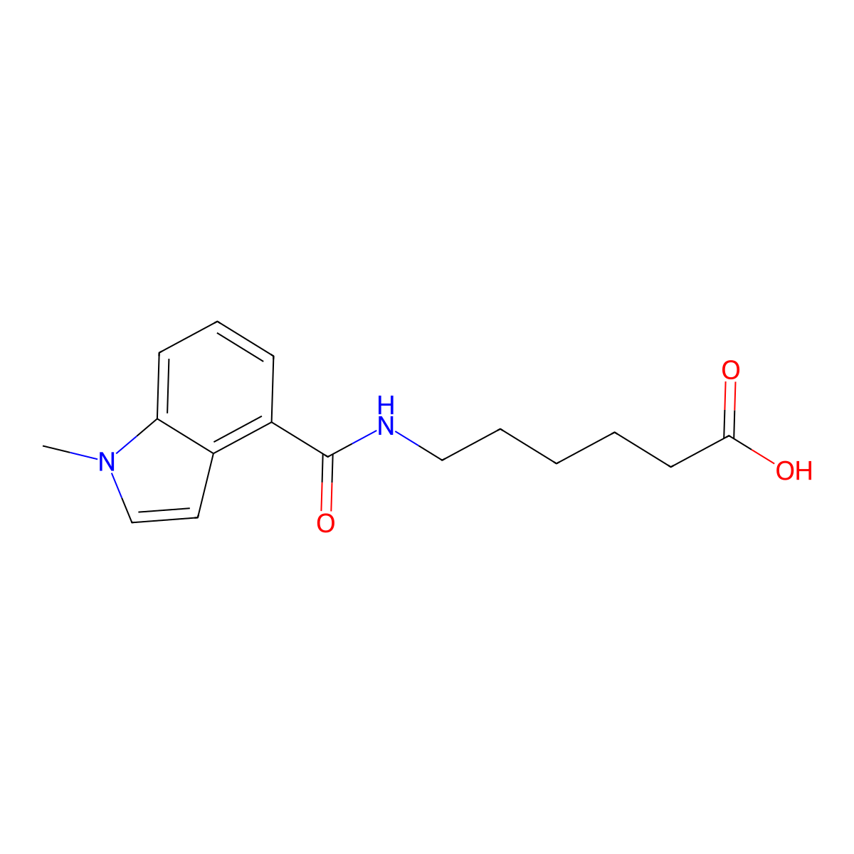 6-{[(1-methyl-1H-indol-4-yl)carbonyl]amino}hexanoic acid molecular structure, CAS 1246056-51-8
