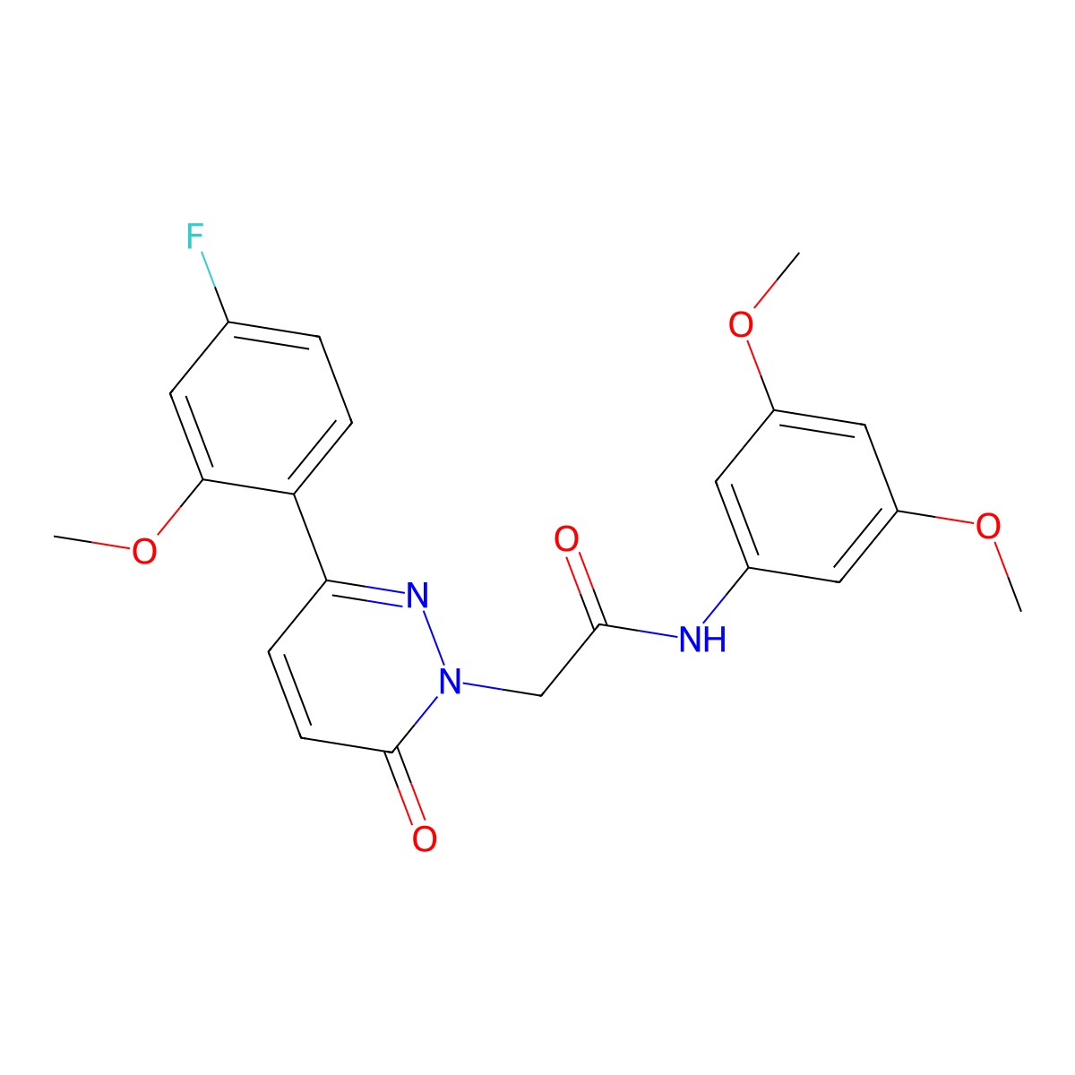 N-(3,5-dimethoxyphenyl)-2-(3-(4-fluoro-2-methoxyphenyl)-6-oxopyridazin-1(6H)-yl)acetamide molecular structure, CAS 1246056-75-6
