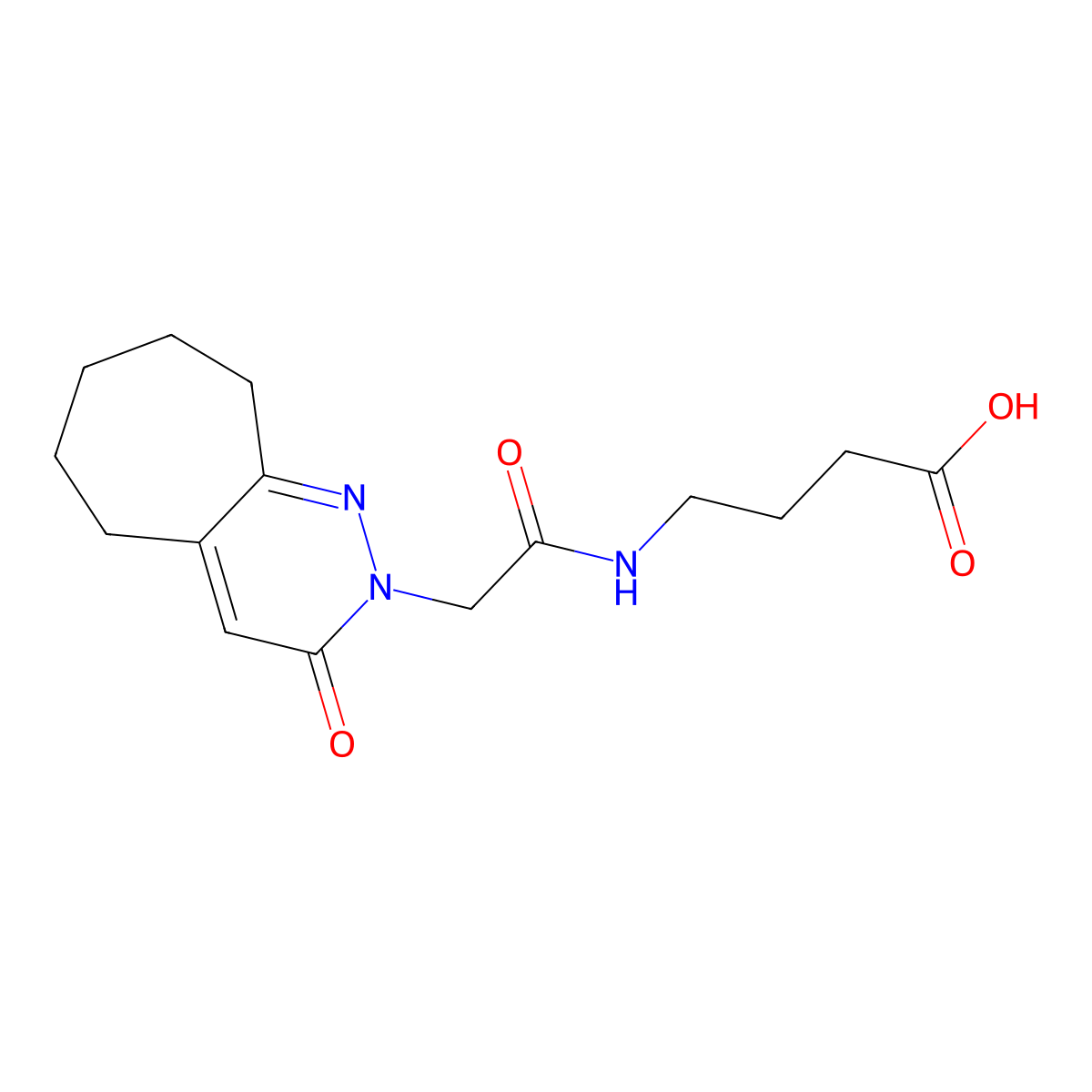 4-{[(3-oxo-3,5,6,7,8,9-hexahydro-2H-cyclohepta[c]pyridazin-2-yl)acetyl]amino}butanoic acid molecular structure, CAS 1246056-94-9